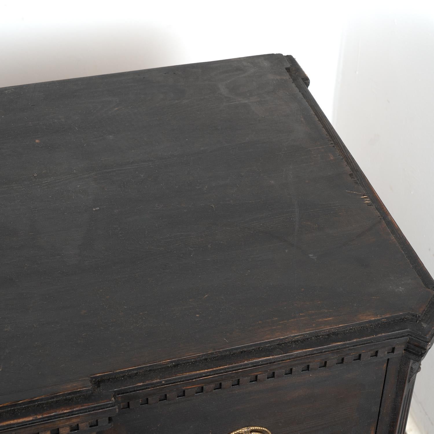 Pair, Black Painted Chest of Drawers, Sweden circa 1860-80 3