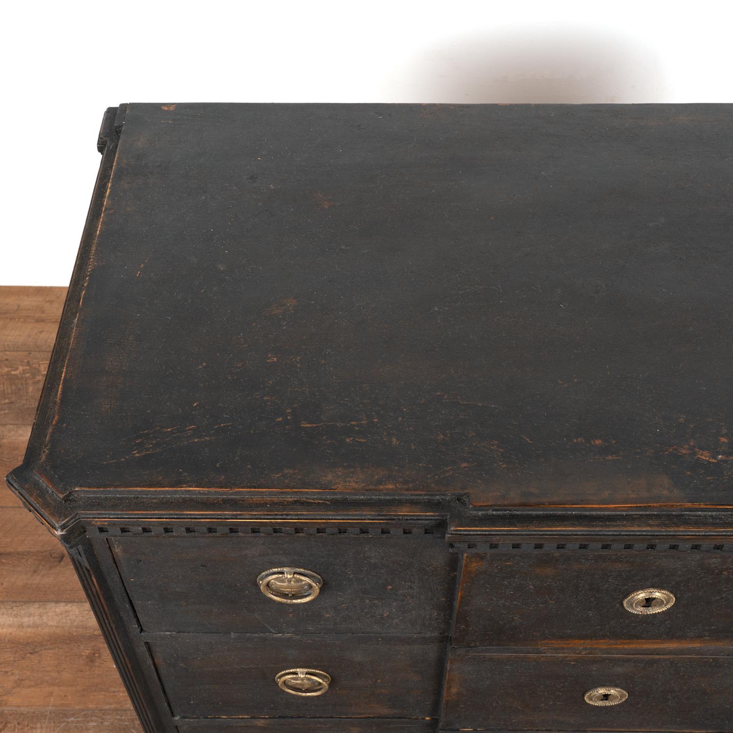 Pair, Black Painted Chest of Drawers, Sweden circa 1860-80 For Sale 1