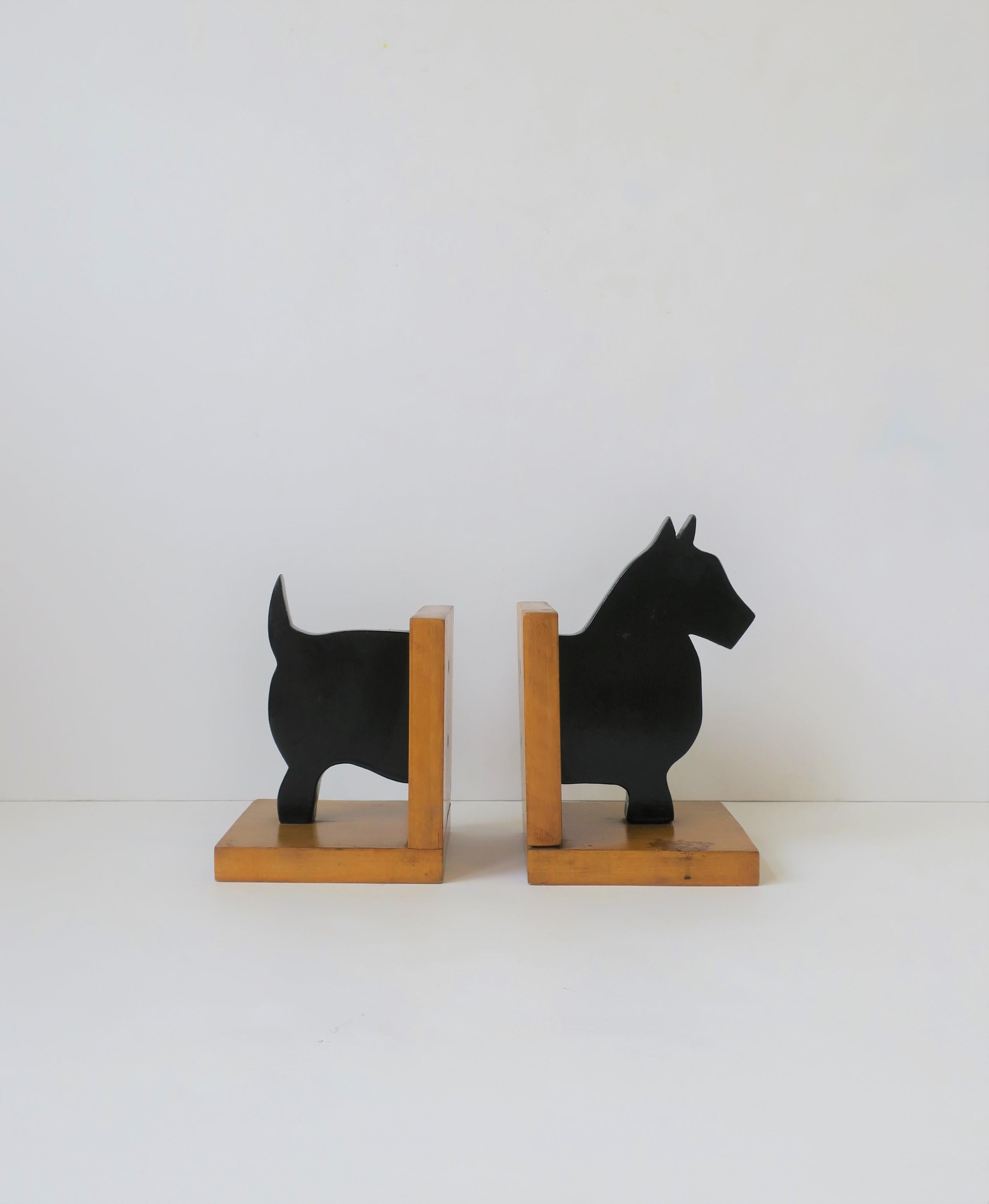American Pair of Black Scottish 'Scottie' Terrier Dog Bookends