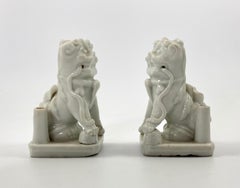 Pair blanc de chine Dogs of Fo, c. 1700, Kangxi Period