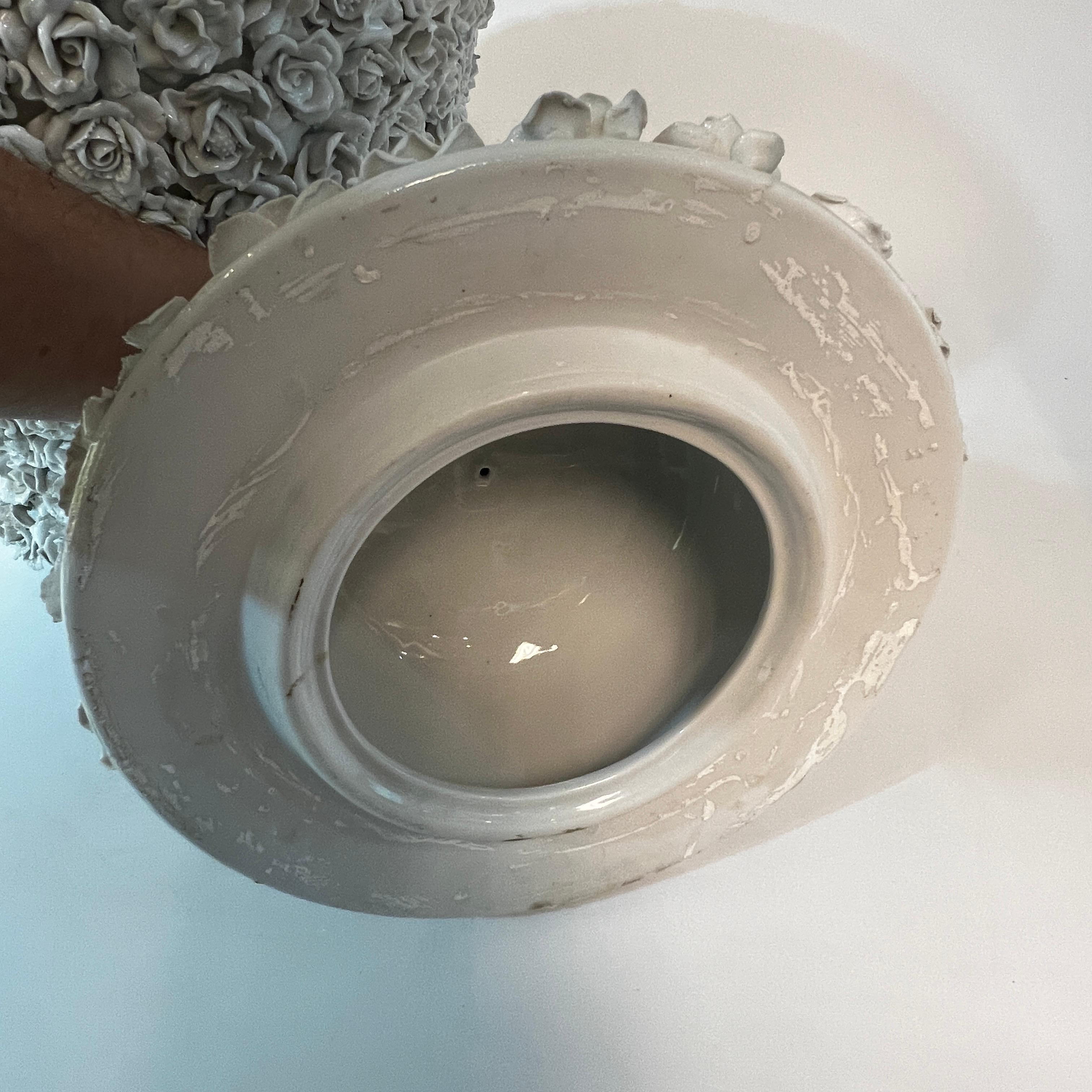Pair Blanc de Chine Schneeballen Porcelain Vases with Covers 5