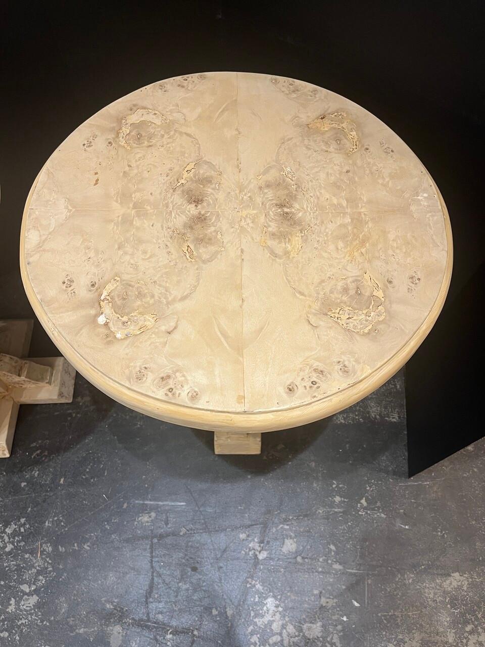 Pair Bleached Burl Art Deco Style Side Tables In Good Condition In Houston, TX