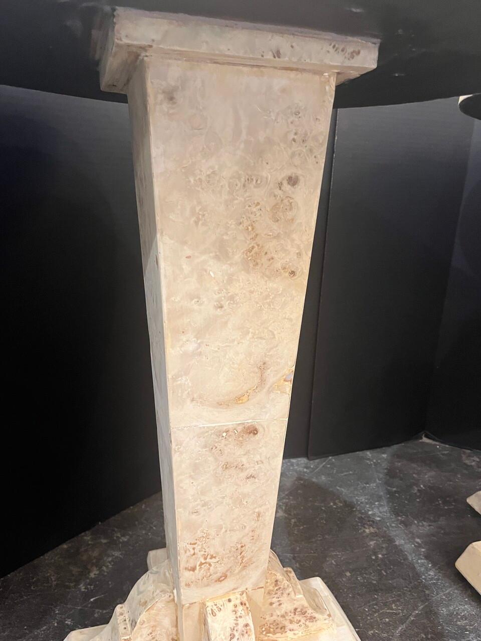 20th Century Pair Bleached Burl Art Deco Style Side Tables