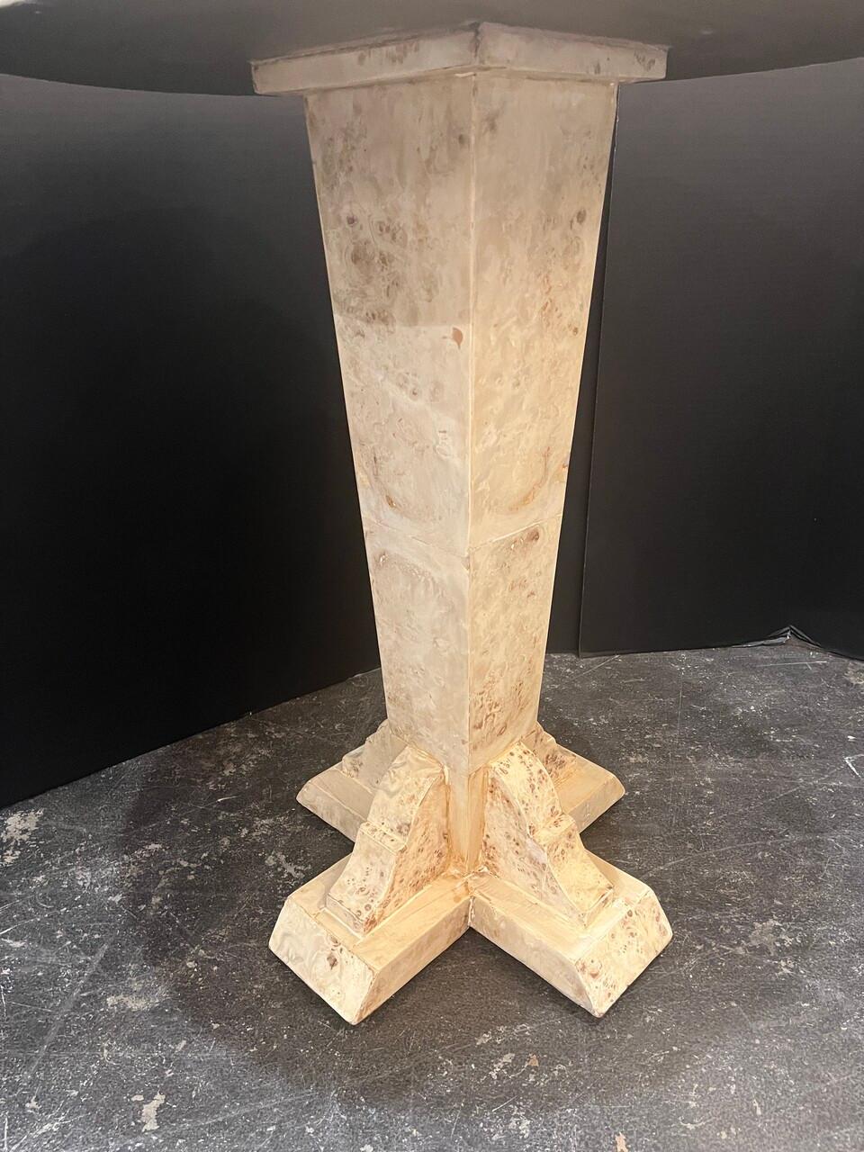 Pair Bleached Burl Art Deco Style Side Tables 1
