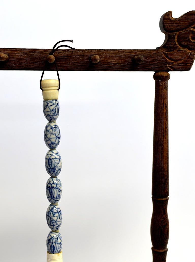 Pair Blue and White Calligraphy Brushes For Sale at 1stDibs