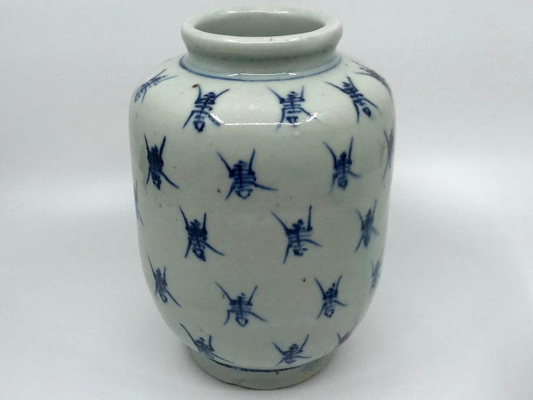 Chinese Pair of Blue and White Ginger Jar Vases For Sale