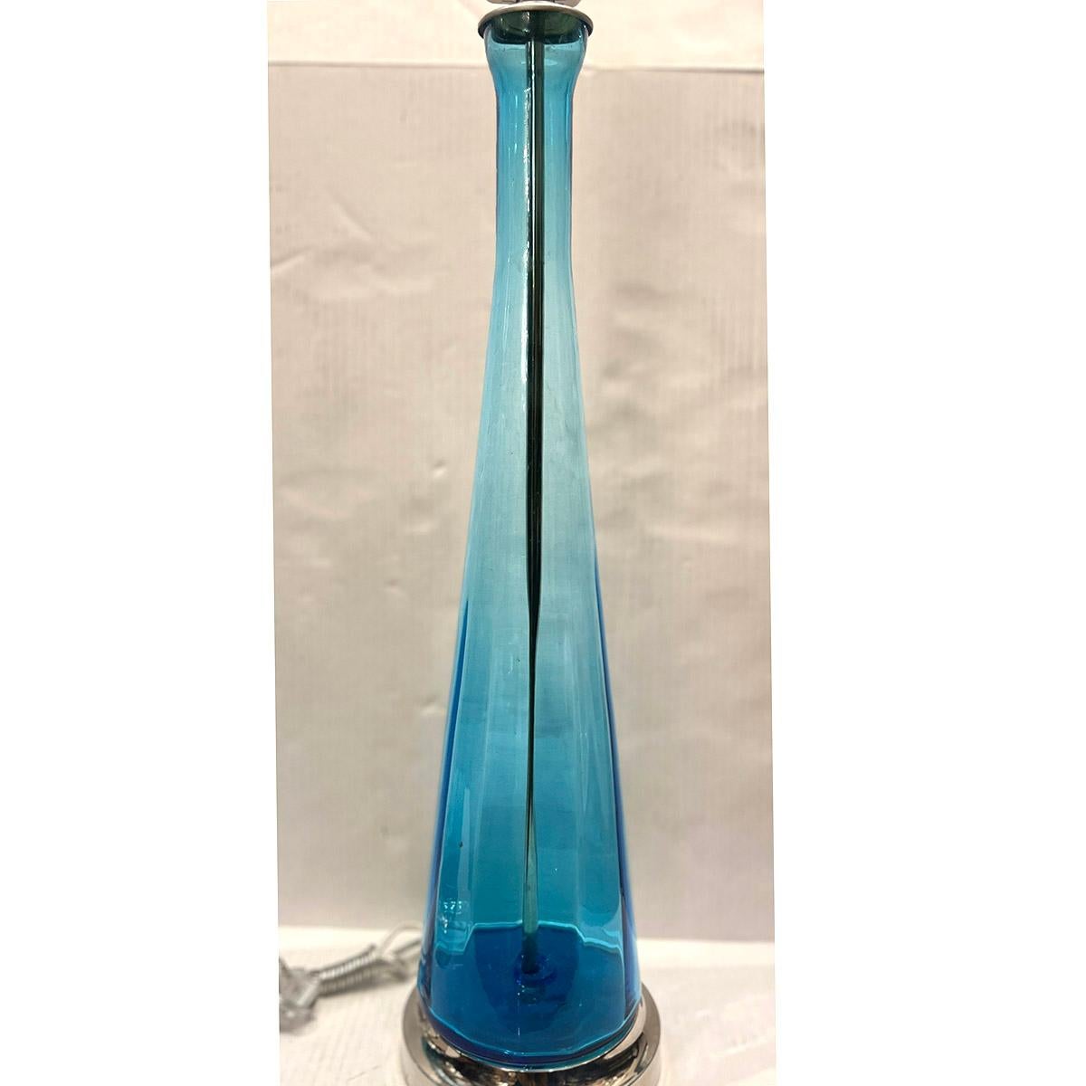 Paire de lampes de table de Murano bleues Bon état - En vente à New York, NY