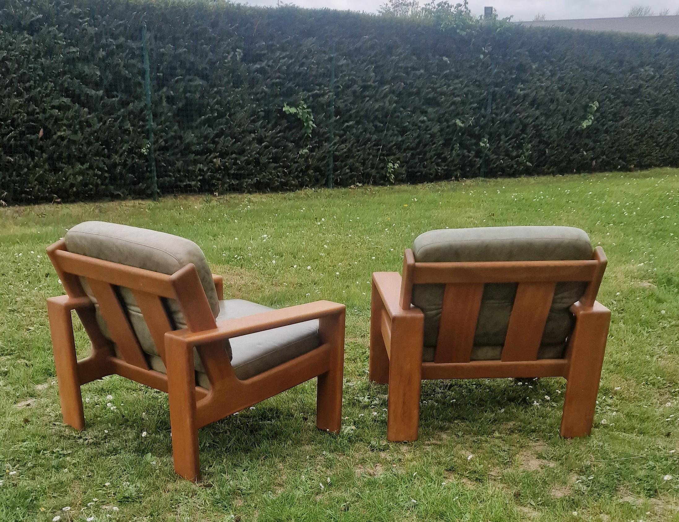 Mid-Century Modern Pair Bonanza armchairs by Esko Pajamies for Asko 1960 For Sale