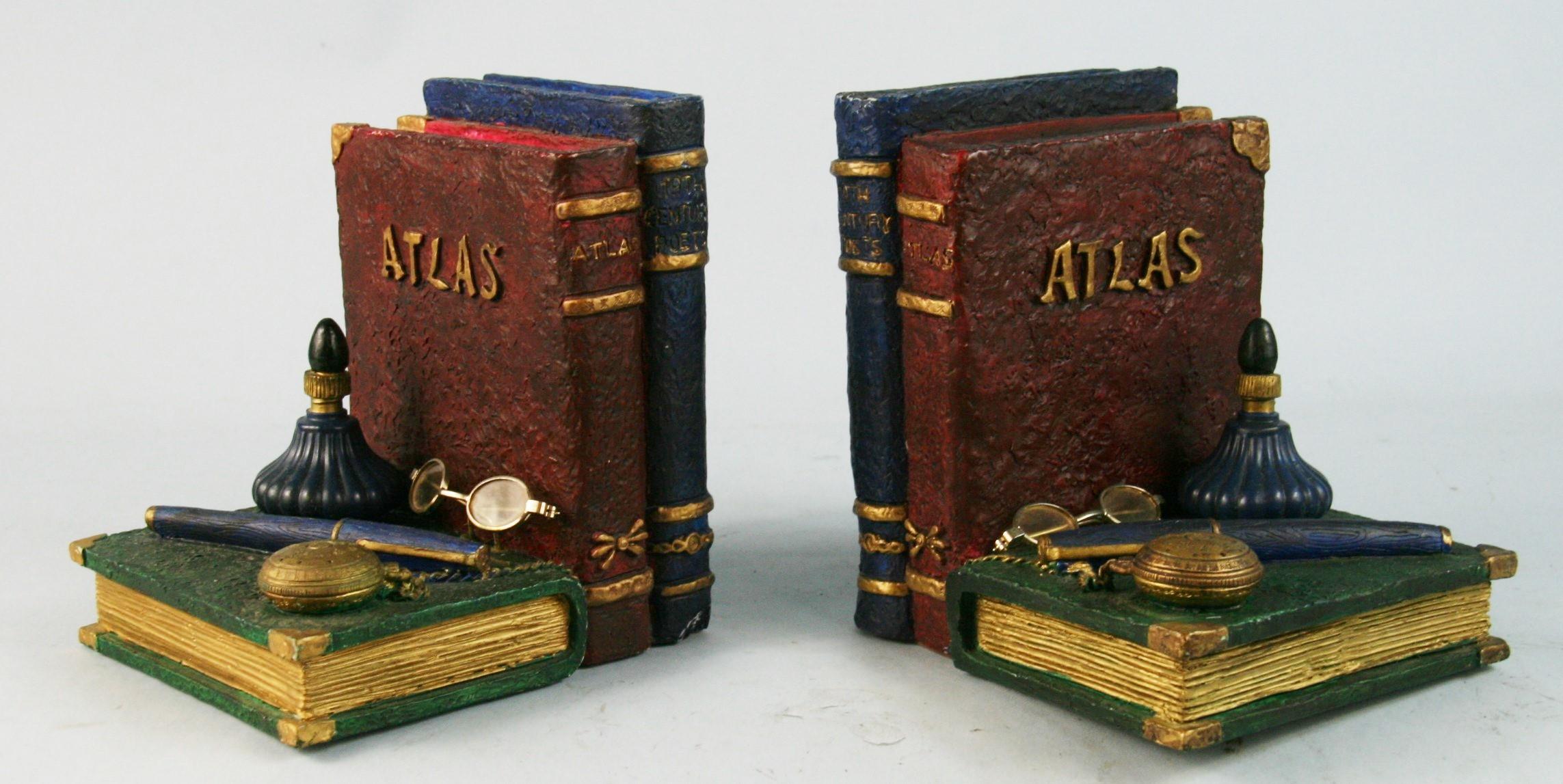 Pair Book and Pen Bookends In Good Condition In Douglas Manor, NY