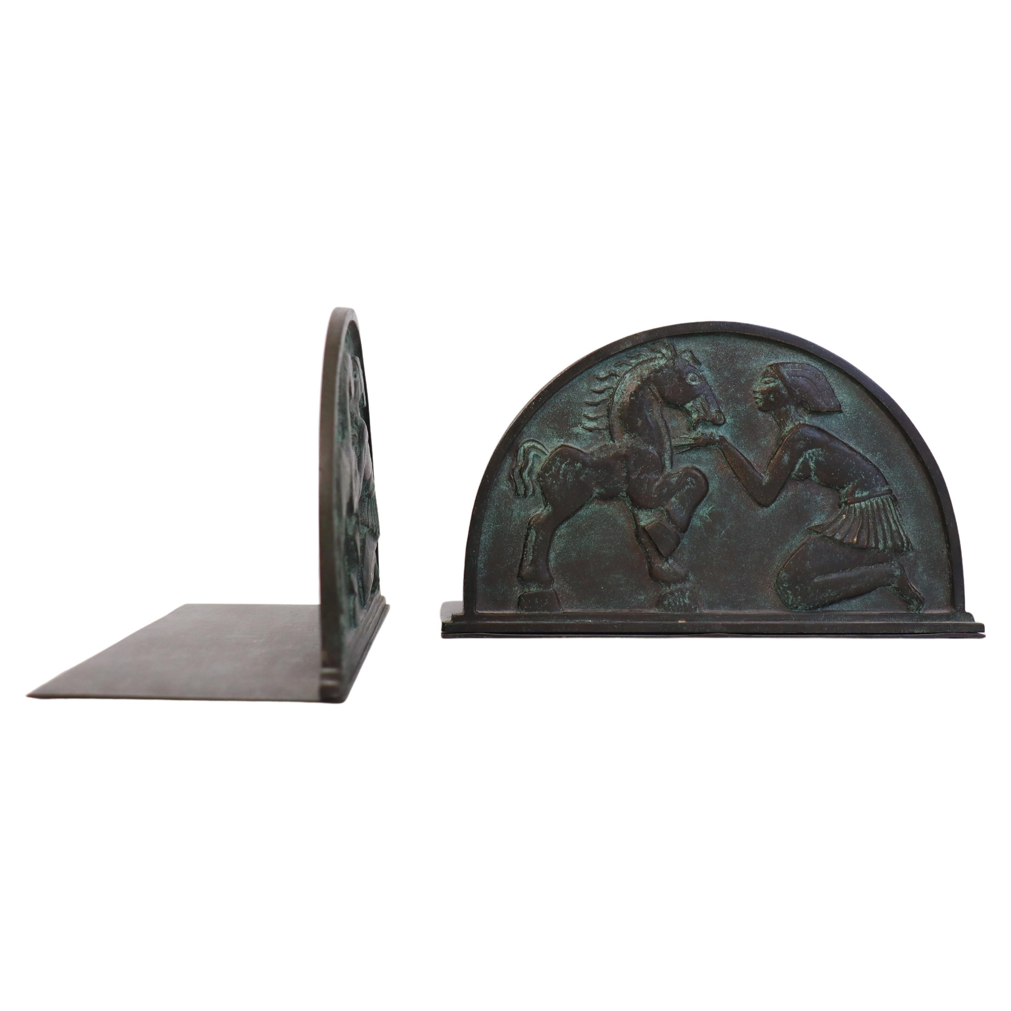 Pair Bookends Swedish Grace / Modern Bronze Ystad Metall, CarlEinar