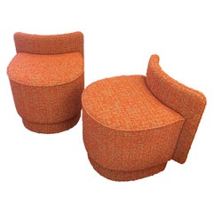 Pair boucle cocktail chairs