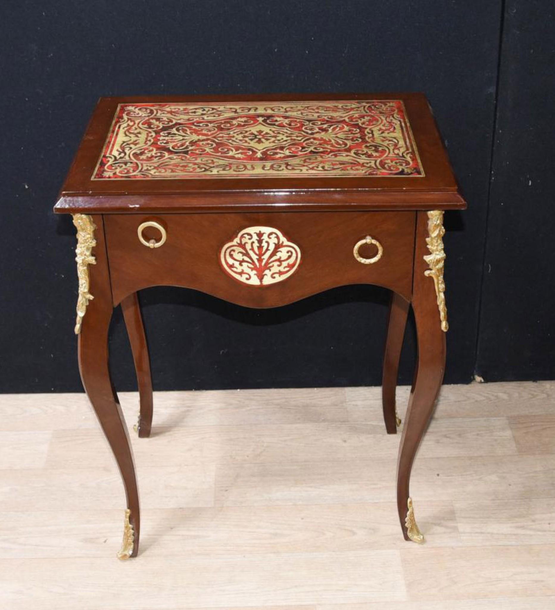 Pair Boulle Inlay Side Tables Cocktail Table French Furniture For Sale 7