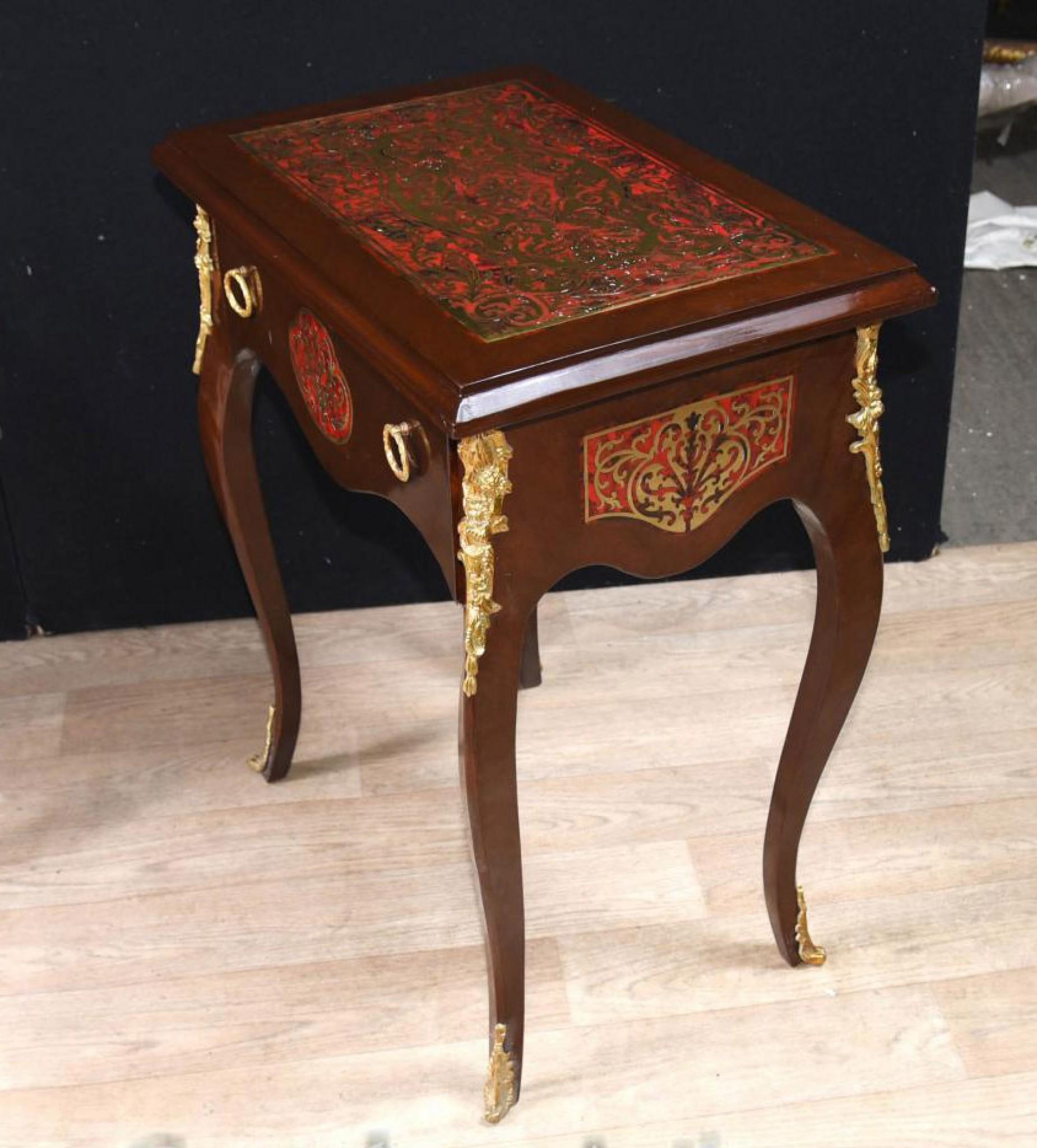 Pair Boulle Inlay Side Tables Cocktail Table French Furniture For Sale 3