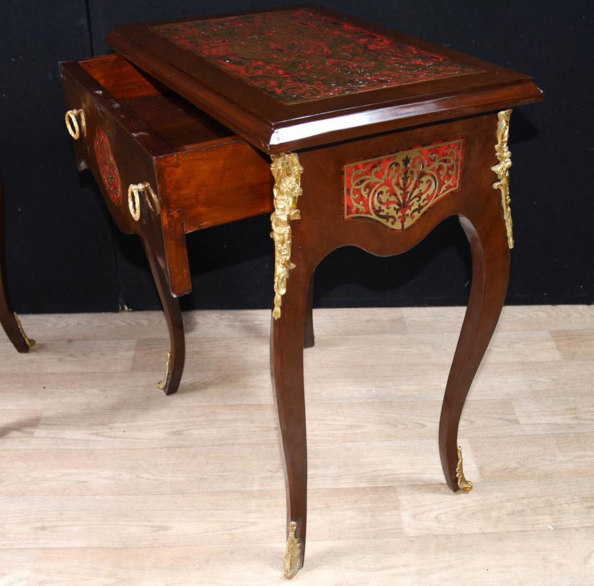 Pair Boulle Inlay Side Tables Cocktail Table French Furniture For Sale 4