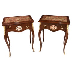 Used Pair Boulle Inlay Side Tables Cocktail Table French Furniture