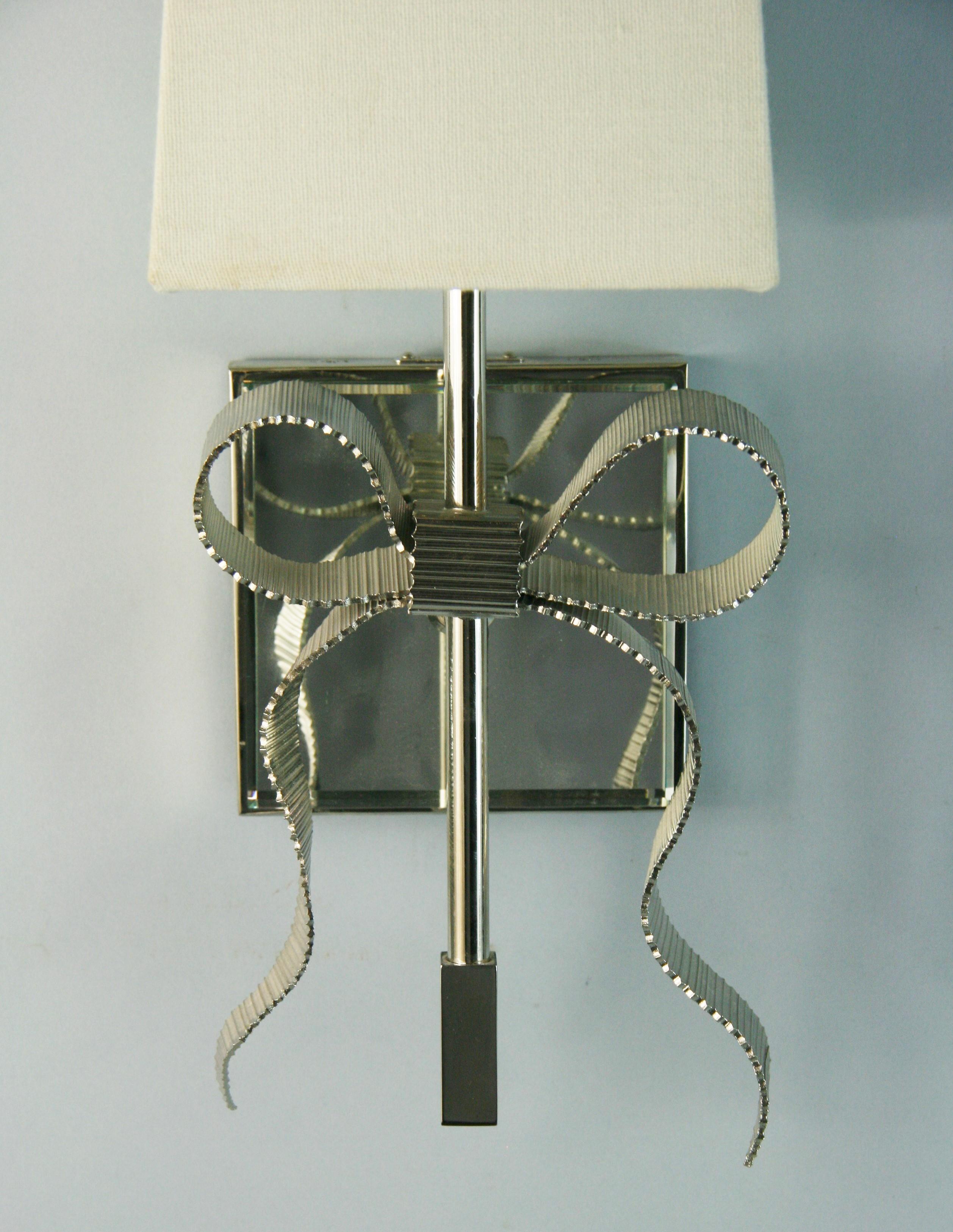Pair Bowe Mirrored back sconces Designed By Kate Spade for Intertek Circa  2012 For Sale 2