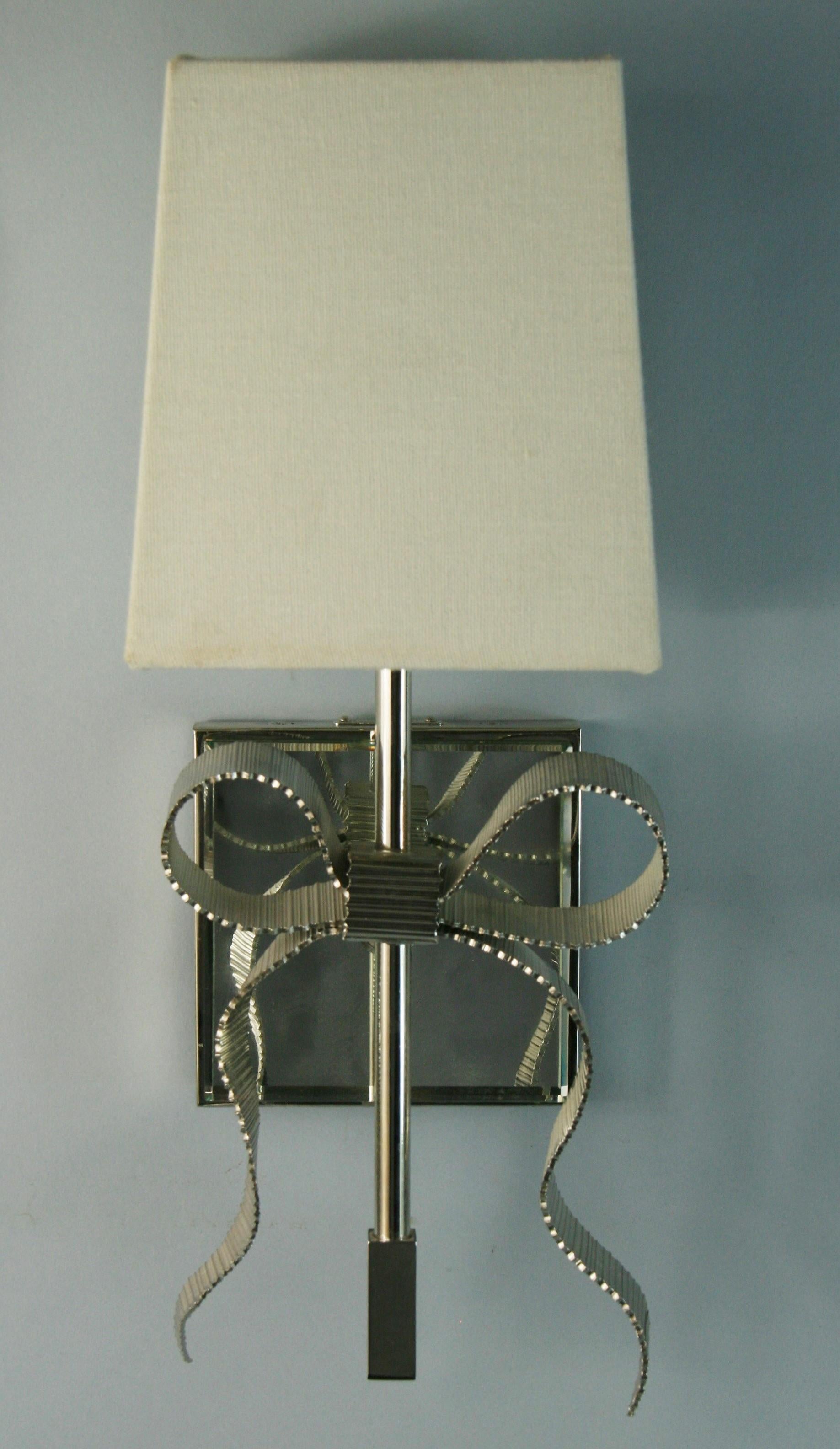 Pair Bowe Mirrored back sconces Designed By Kate Spade for Intertek Circa  2012 For Sale 3