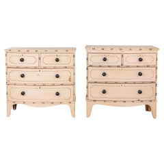 Pair Bowfront French Faux Bamboo Dressers