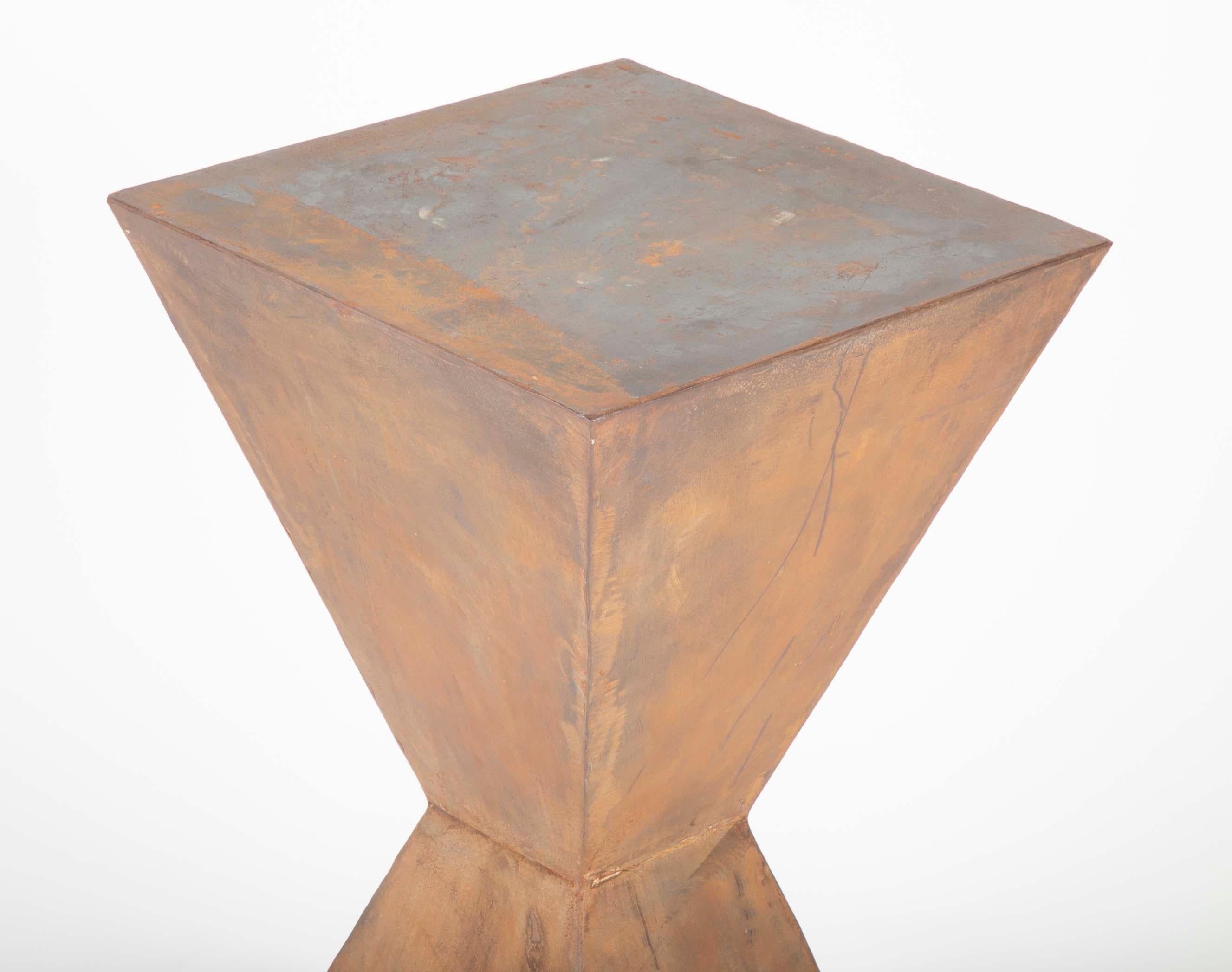 Pair of Brancusi Style Steel Pedestal Side Tables For Sale 5
