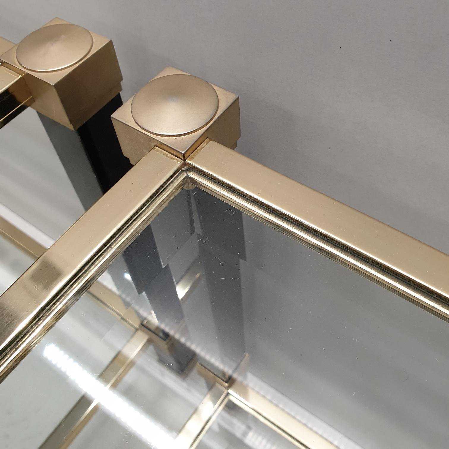 Pair of Brass 2-Tiers Square Site Tables by Pierre Vandel, 1980s, 1 Set of 2 For Sale 3