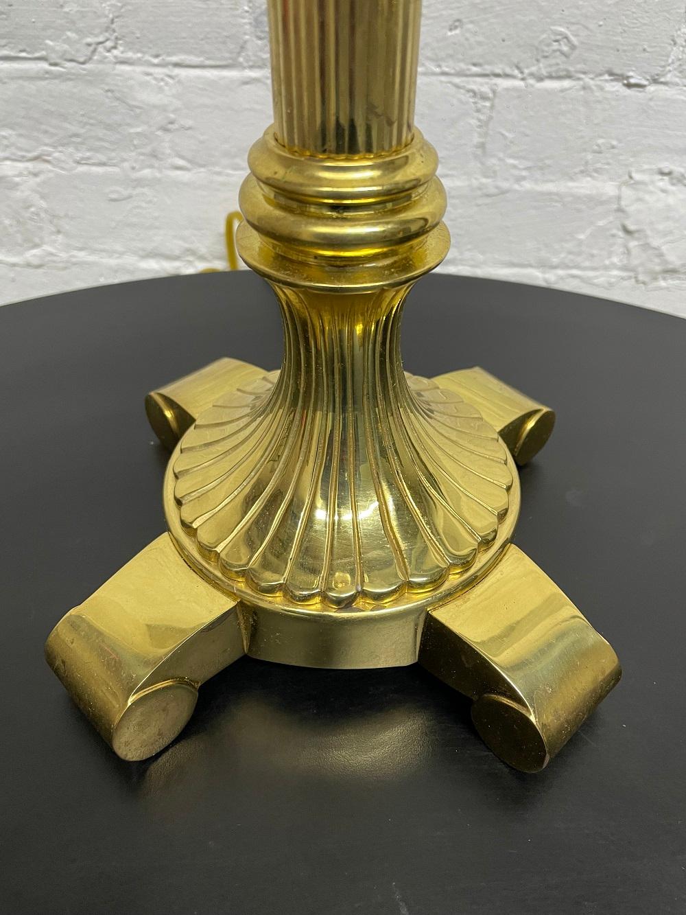Pair Brass and Crystal Pineapple Lamps  In Good Condition For Sale In New York, NY