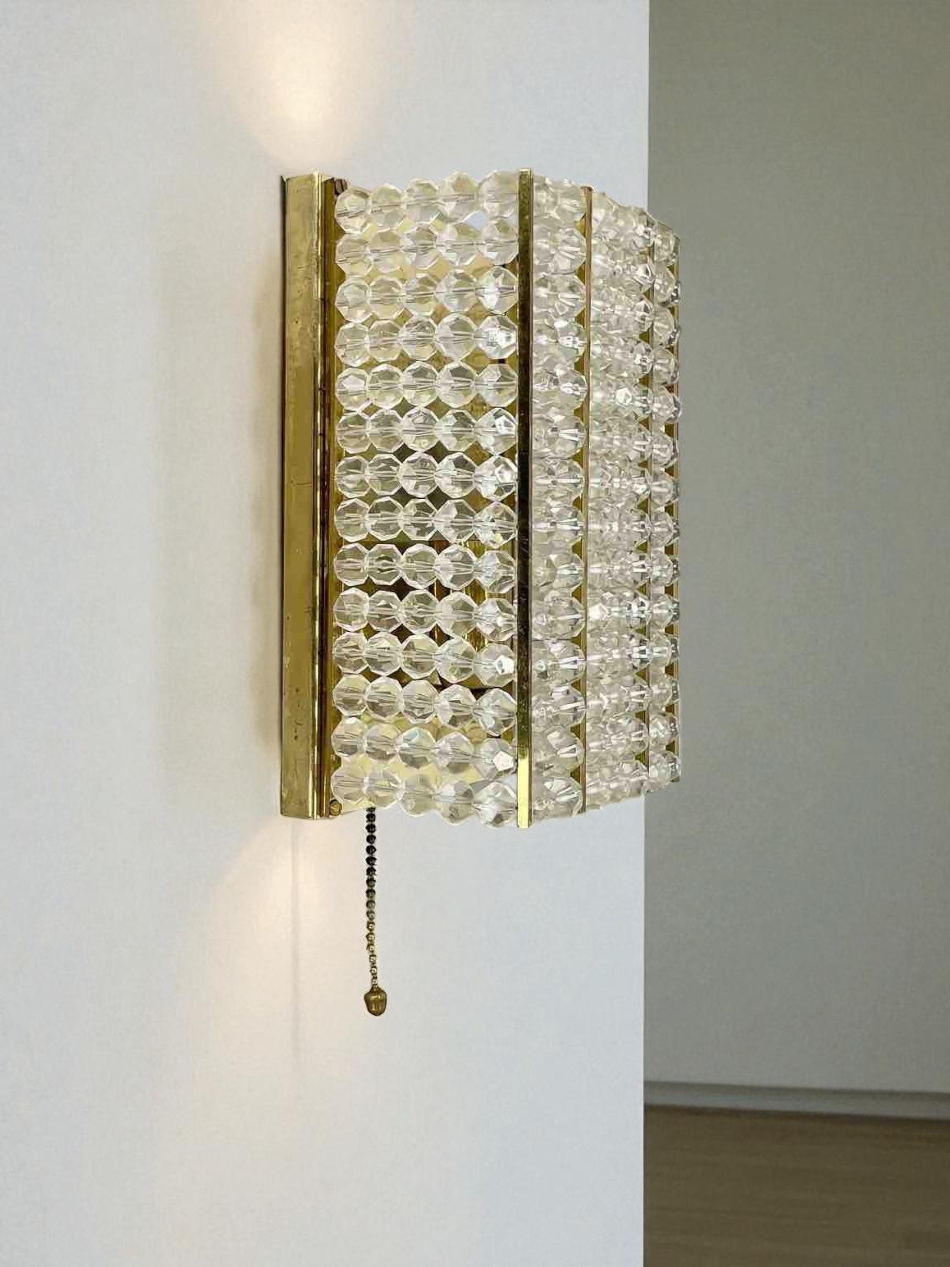 Pair Brass and Lucite Glass Wall Light Sconces by Emil Stejnar, Austria, 1950s For Sale 11