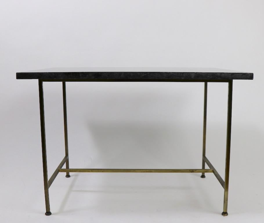 Pair of Brass and Marble End Tables by Paul McCobb 4