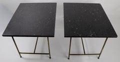 Pair of Brass and Marble End Tables by Paul McCobb