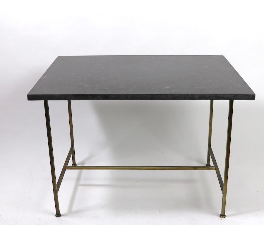 Pair of Brass and Marble End Tables by Paul McCobb 1