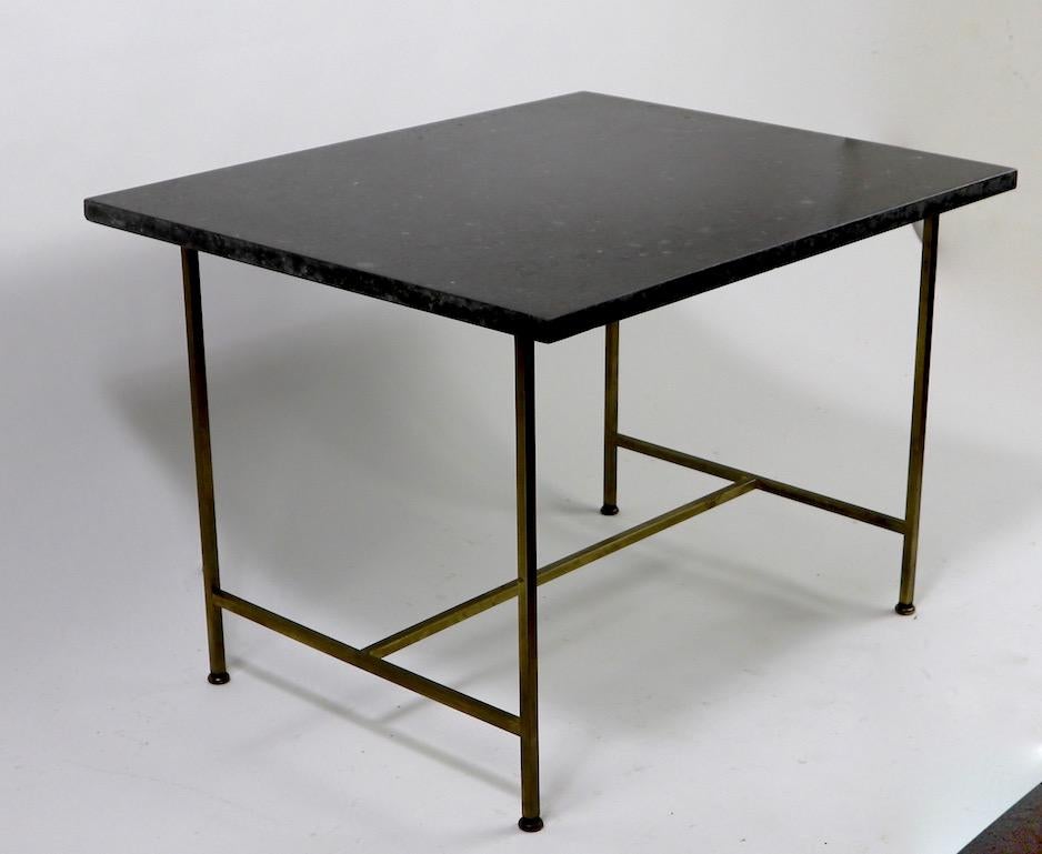 Pair of Brass and Marble End Tables by Paul McCobb 2