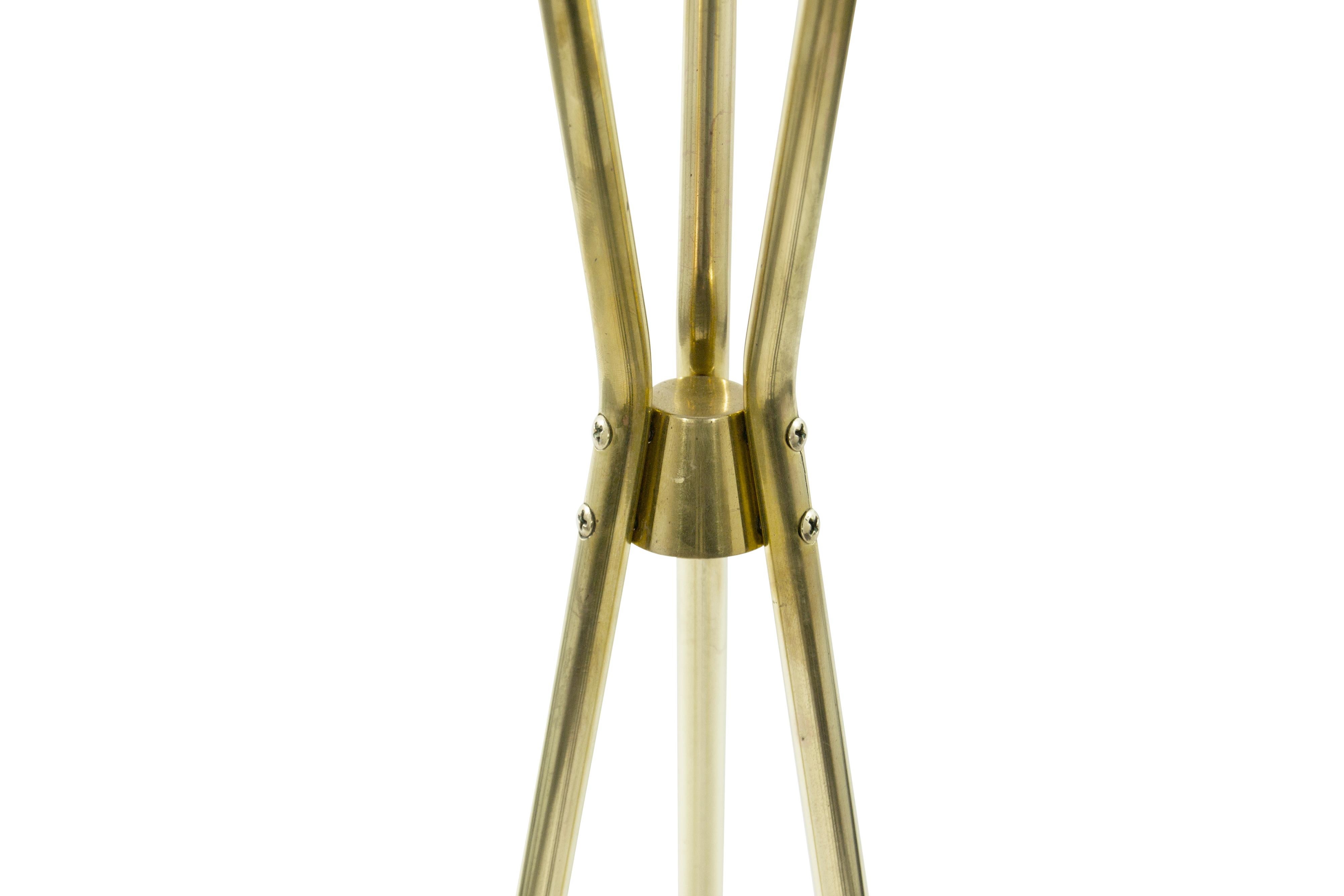 Pair of Brass and Walnut Tripod Floor Lamps by Gerald Thurston, 1960s 1