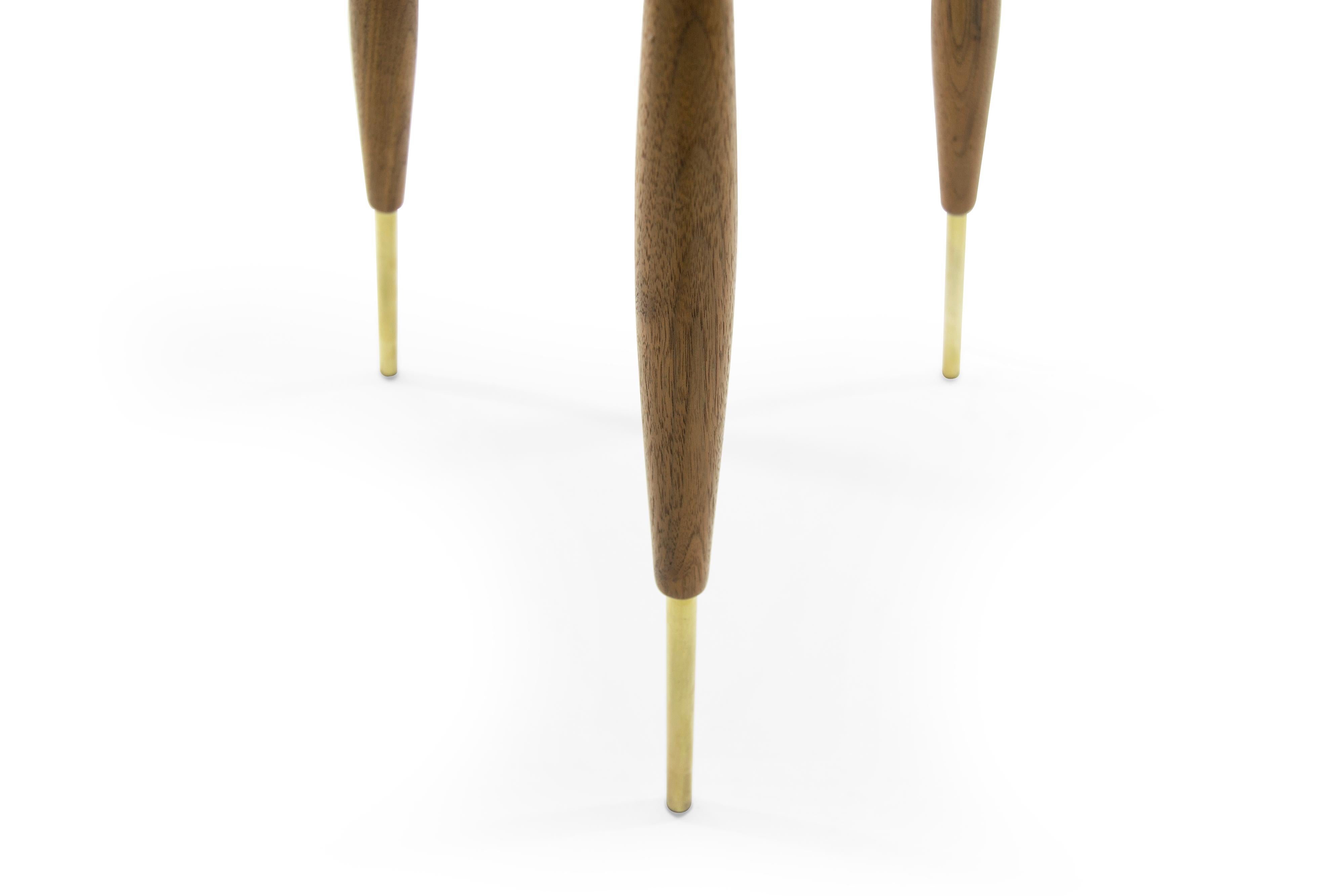 Pair of Brass and Walnut Tripod Floor Lamps by Gerald Thurston, 1960s 2