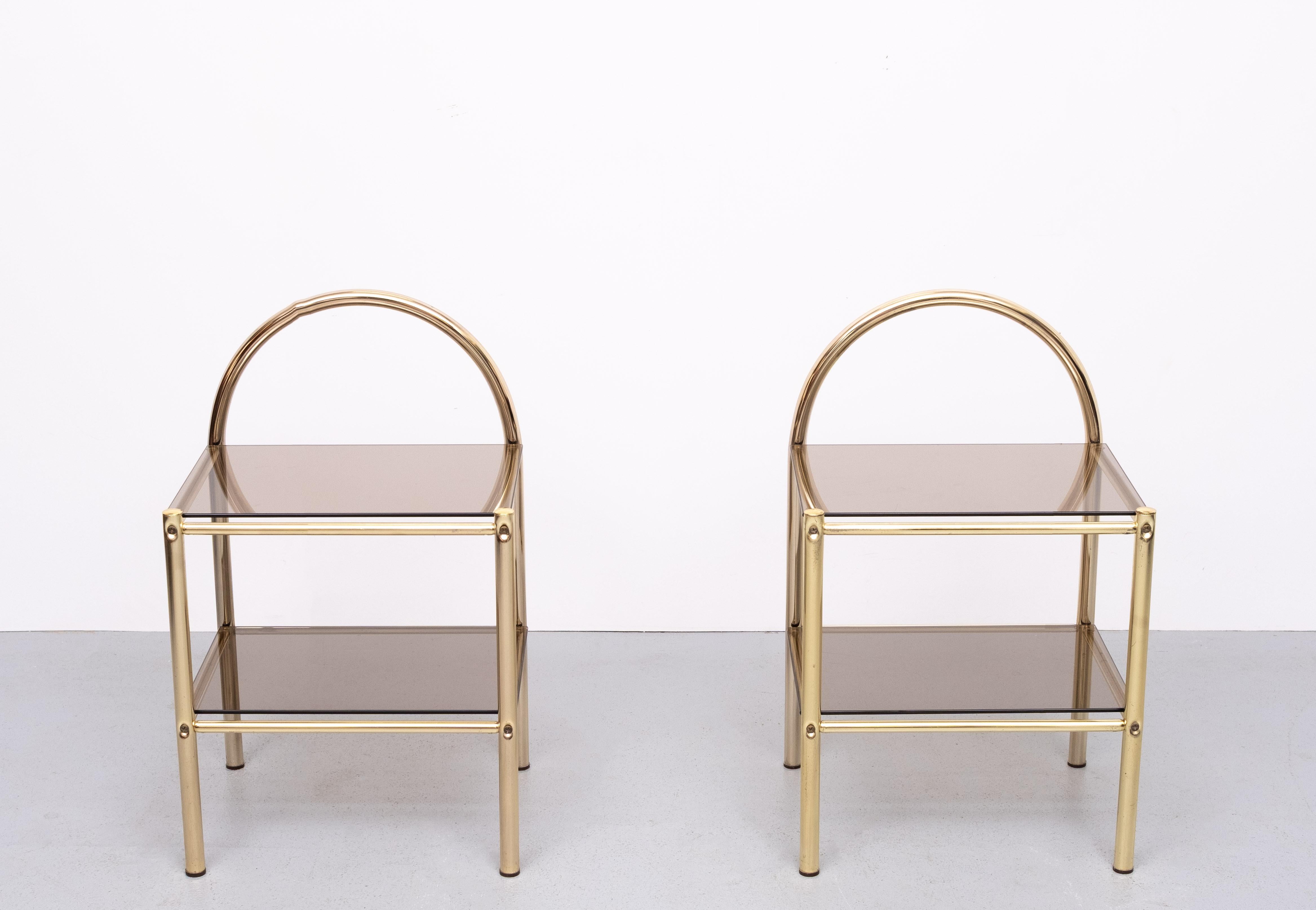 Laiton Paire de tables d'appoint en laiton 1970 France en vente