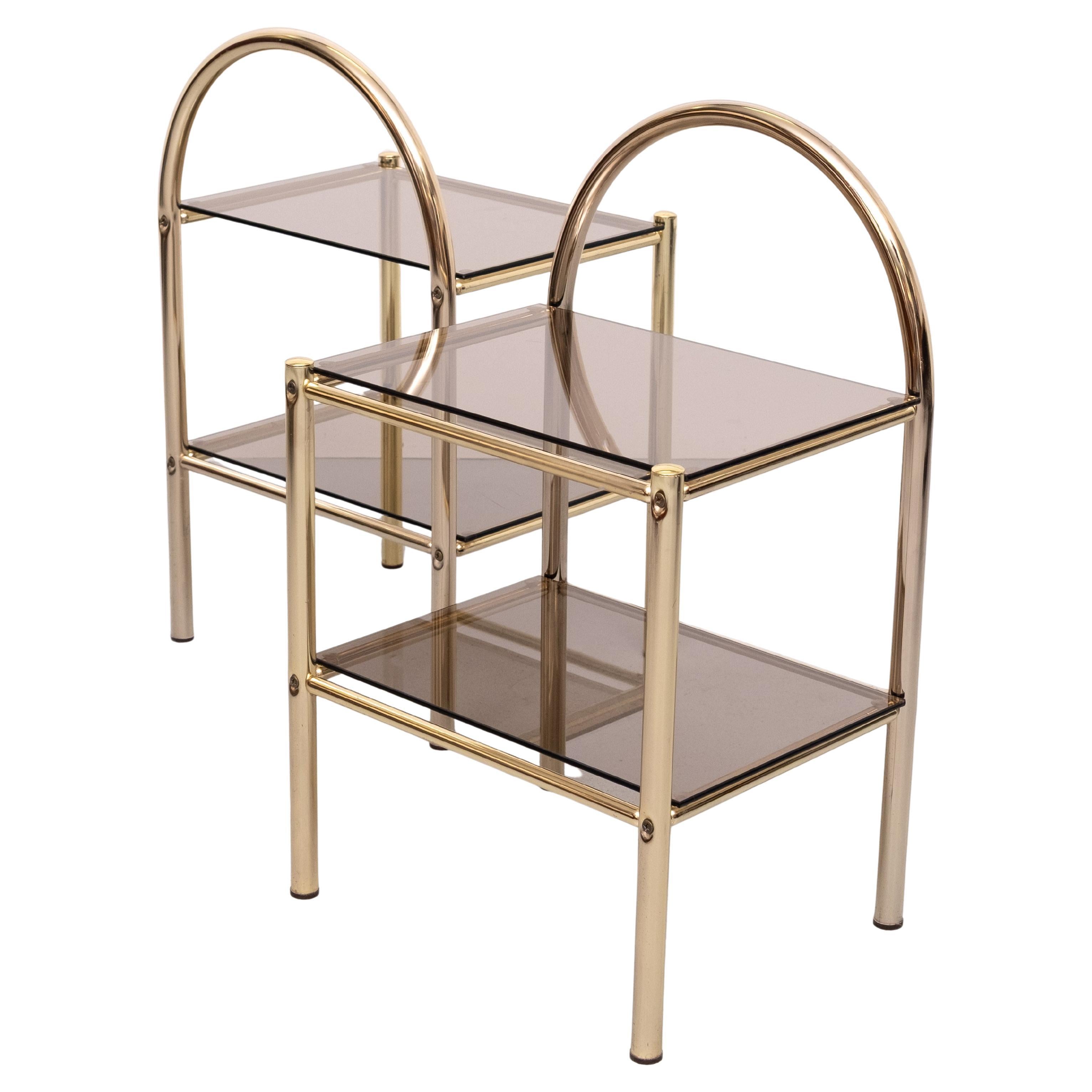 Paire de tables d'appoint en laiton 1970 France