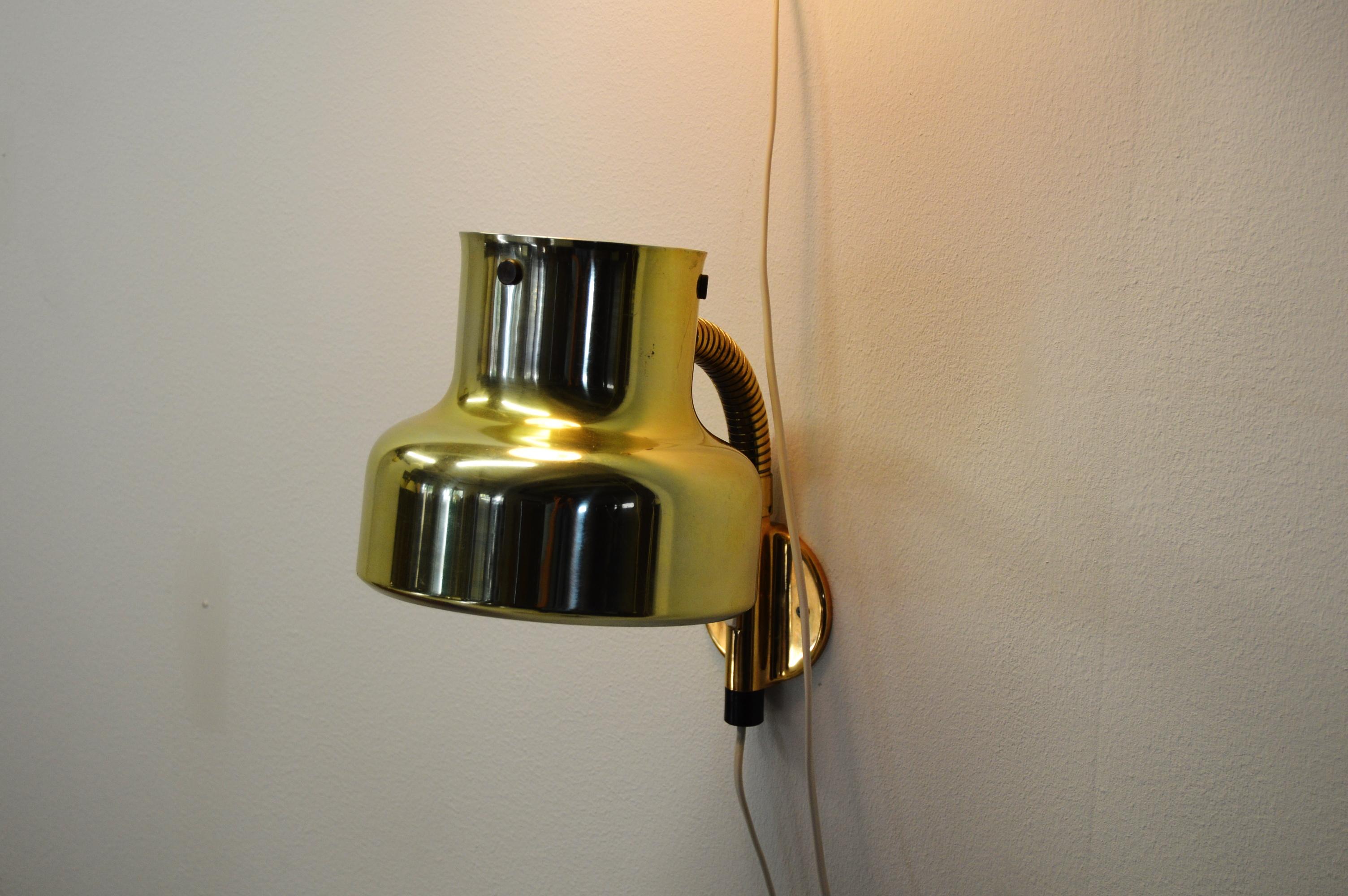 20th Century Pair Brass Bumlingen Wall Lights by Anders Pehrsson for Ateljé Lyktan, 1960s For Sale