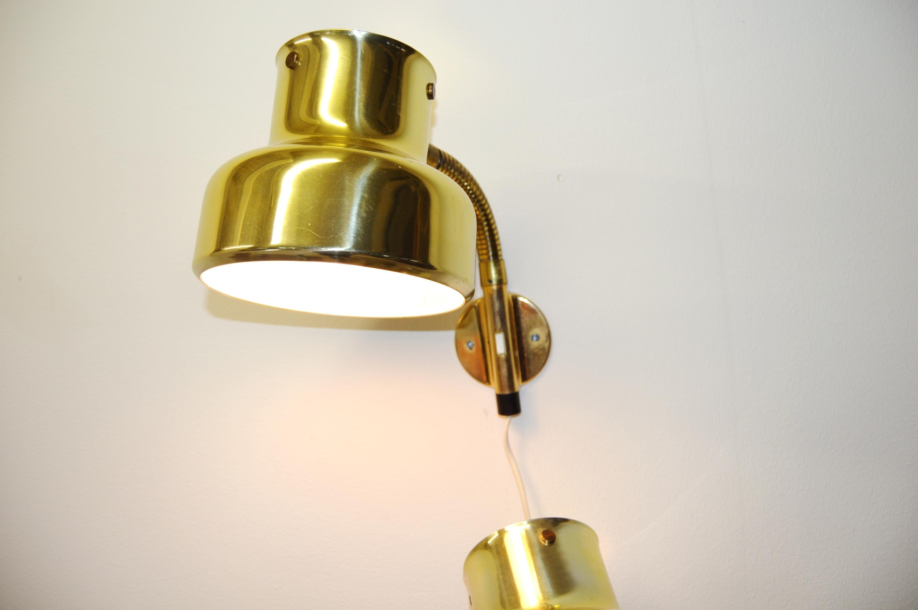 Pair Brass Bumlingen Wall Lights by Anders Pehrsson for Ateljé Lyktan, 1960s For Sale 1