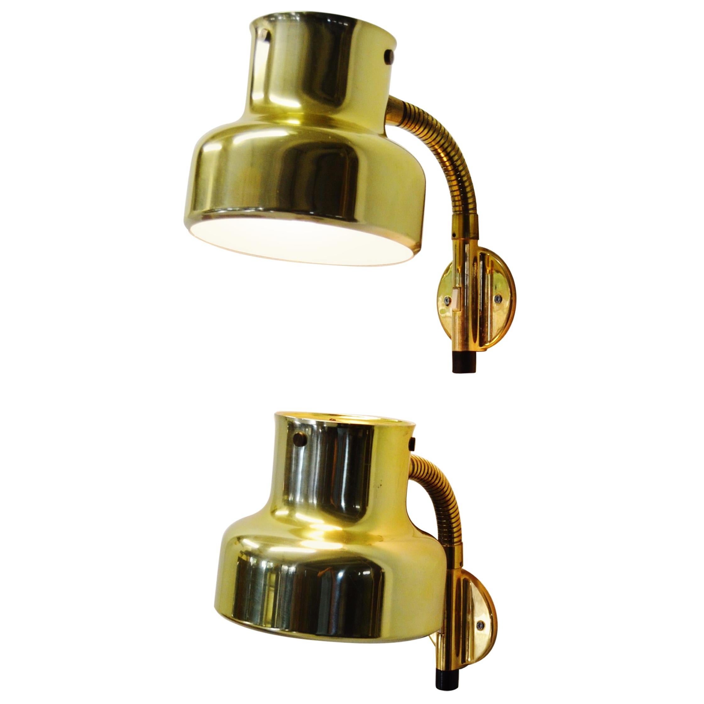 Pair Brass Bumlingen Wall Lights by Anders Pehrsson for Ateljé Lyktan, 1960s For Sale