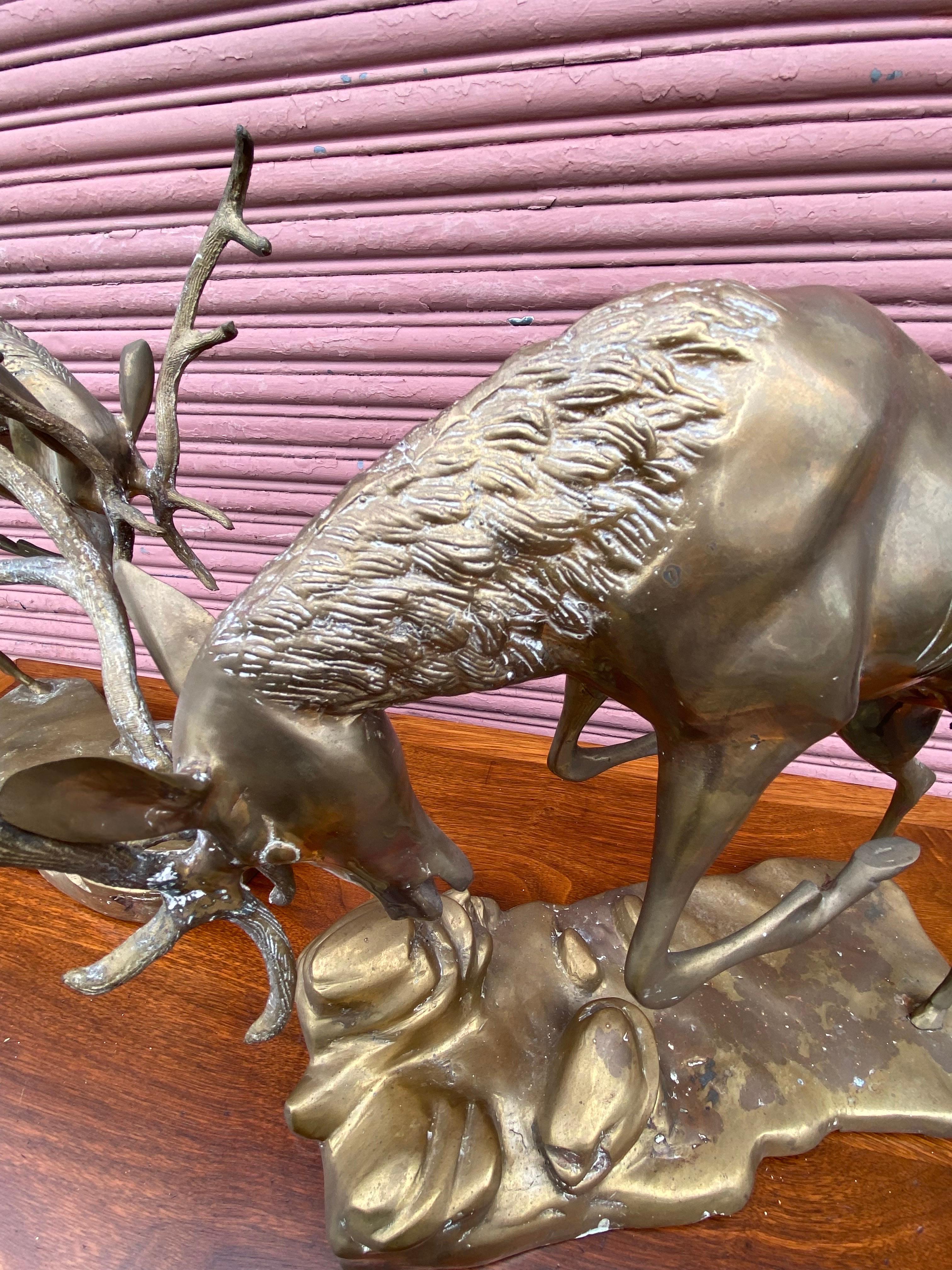 Late 20th Century Pair Brass Charging Rams For Sale