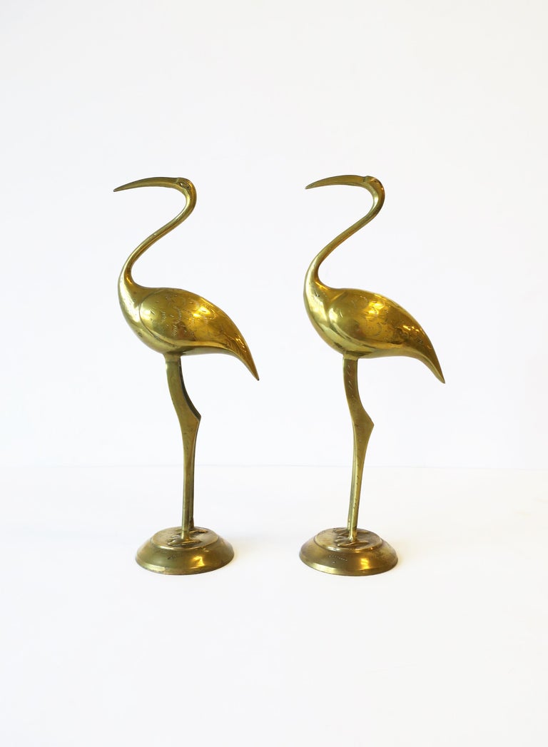 Pair of Brass Crane Birds, 1970s 6