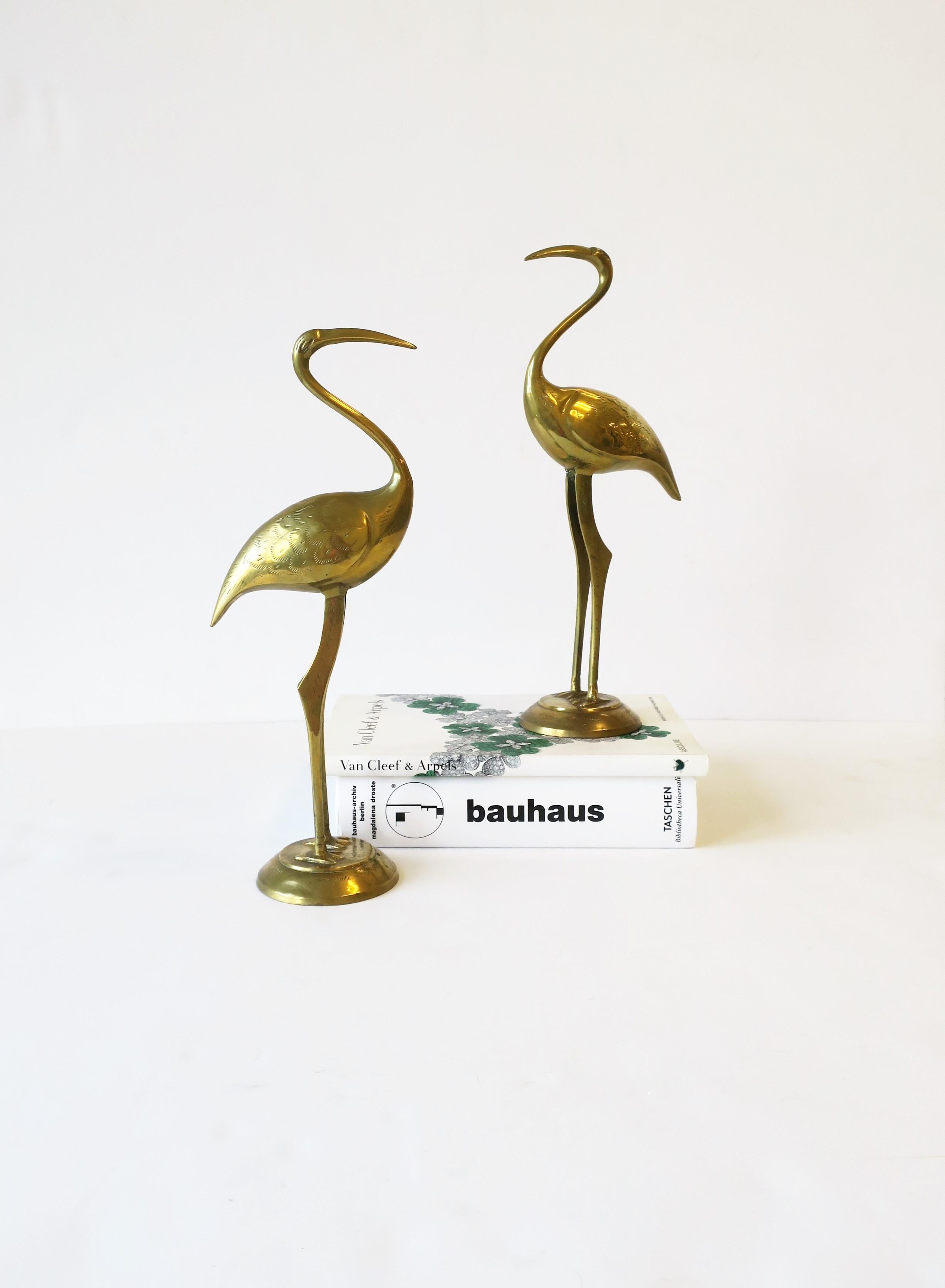 Pair of Brass Crane Birds, 1970s 3