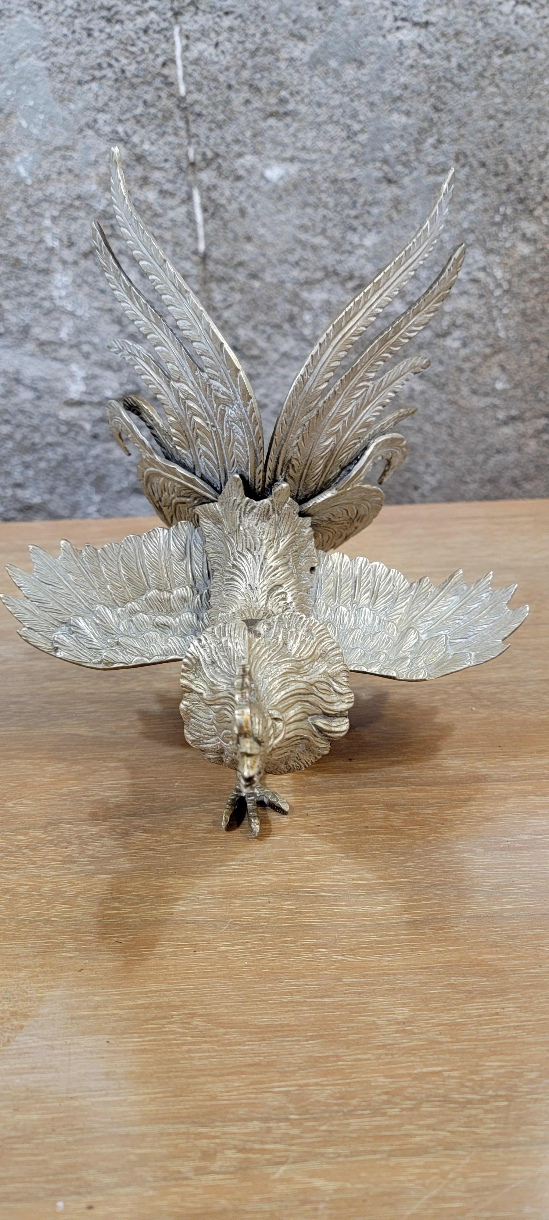 Pair Brass Fighting Roosters 2
