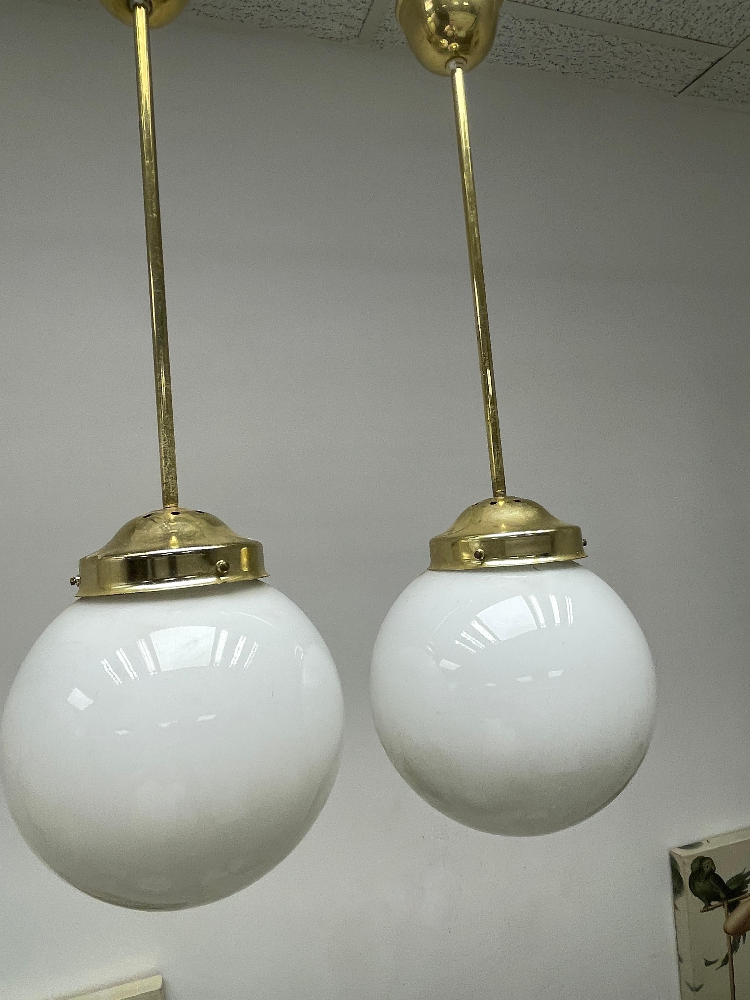 art deco milk glass pendant light