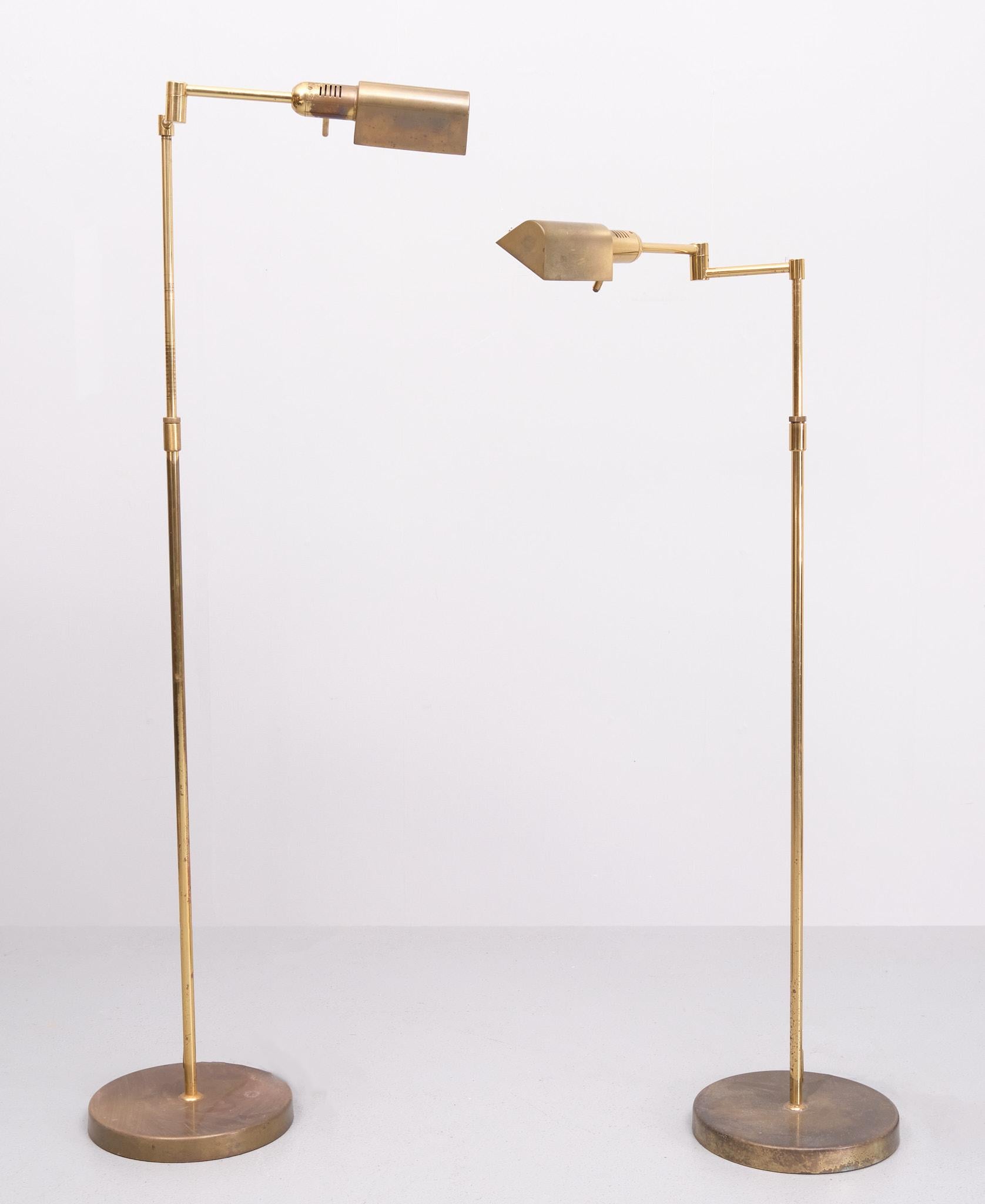 pair Brass folding arm floor lamps  1970s Germany  For Sale 5