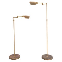 pair Brass folding arm floor lamps  1970s Germany 