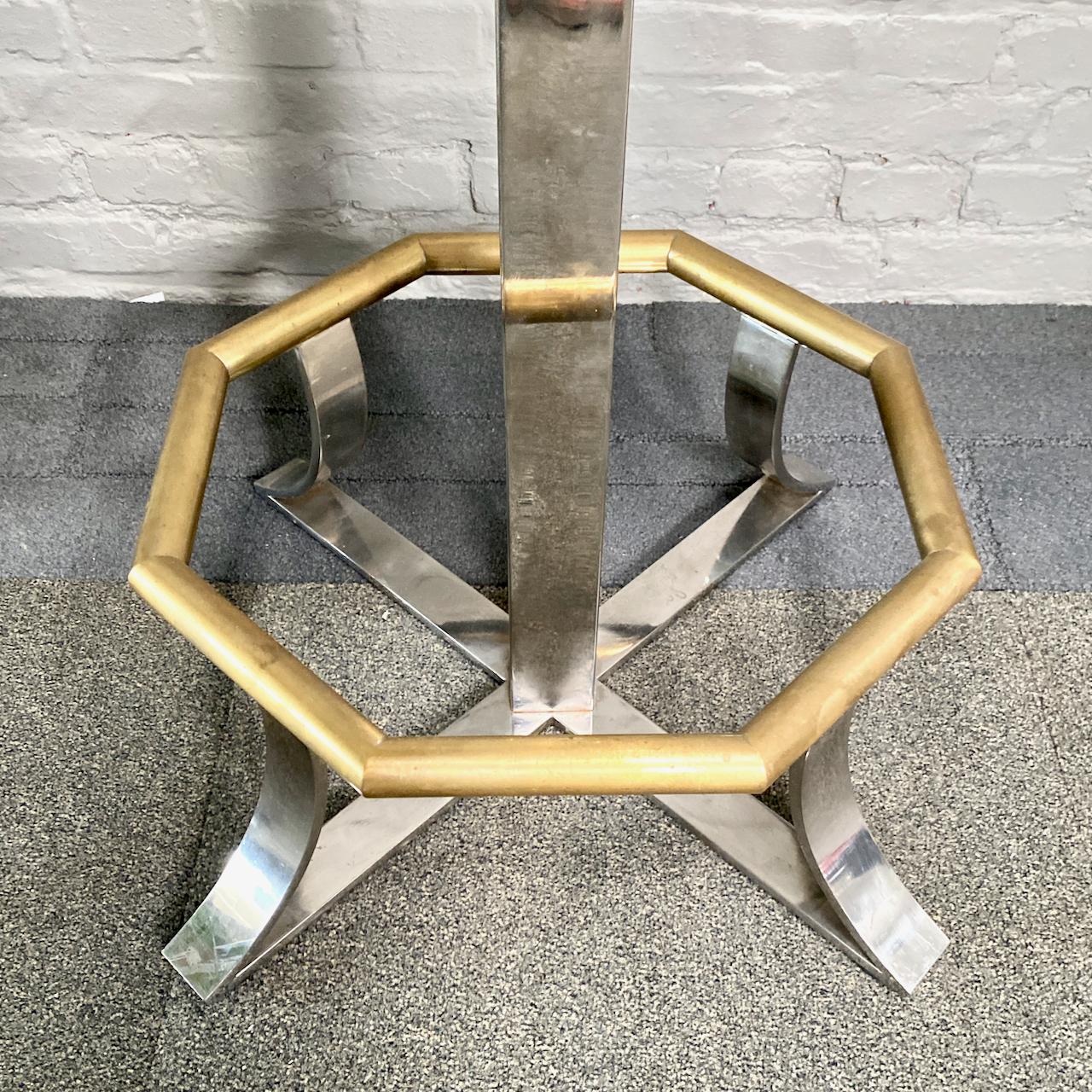 Brass Pair brass Hollywood Regency bar stools For Sale