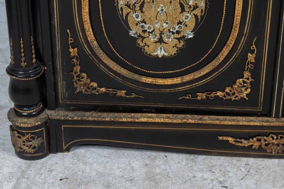 Pair Brass-Inlaid Ebonized Cabinets, French For Sale 11
