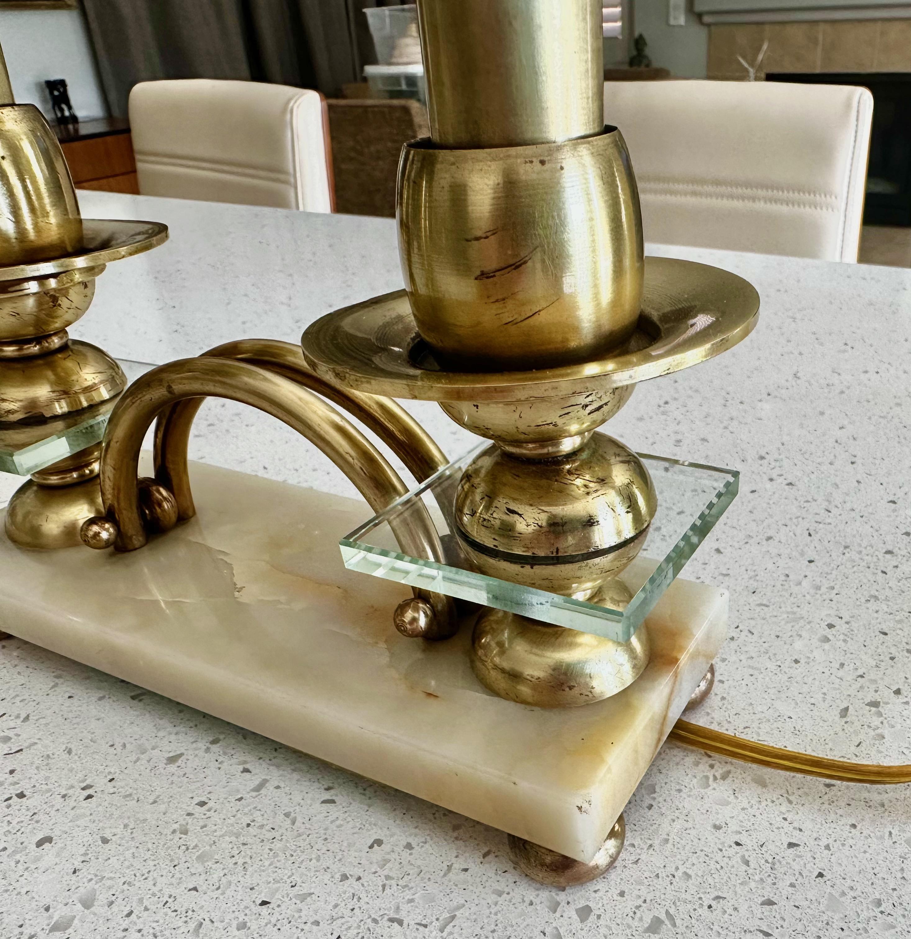 Paire de lampes de table italiennes de style Gio Ponti en laiton en vente 5
