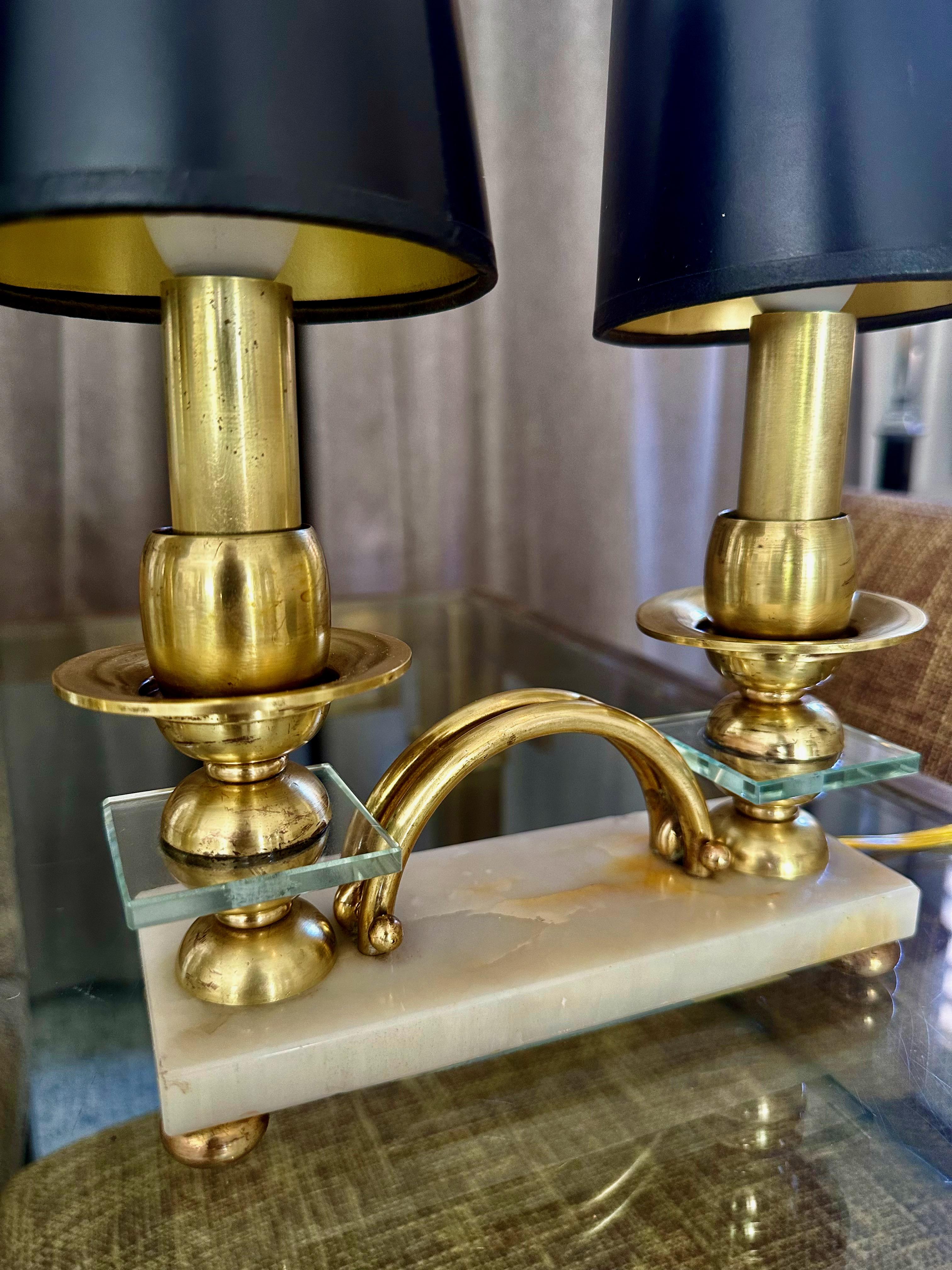 Paire de lampes de table italiennes de style Gio Ponti en laiton en vente 7