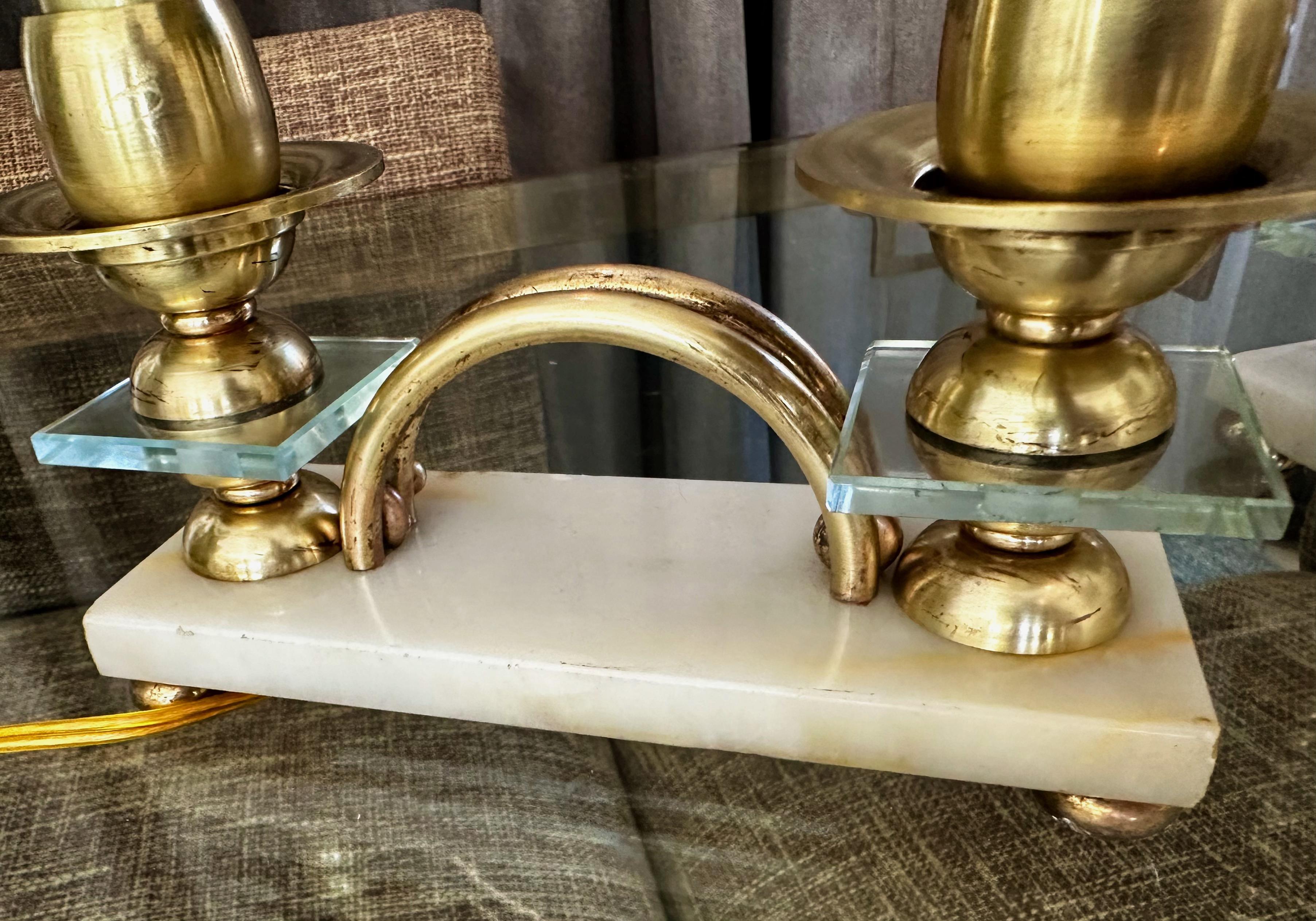 Paire de lampes de table italiennes de style Gio Ponti en laiton en vente 8