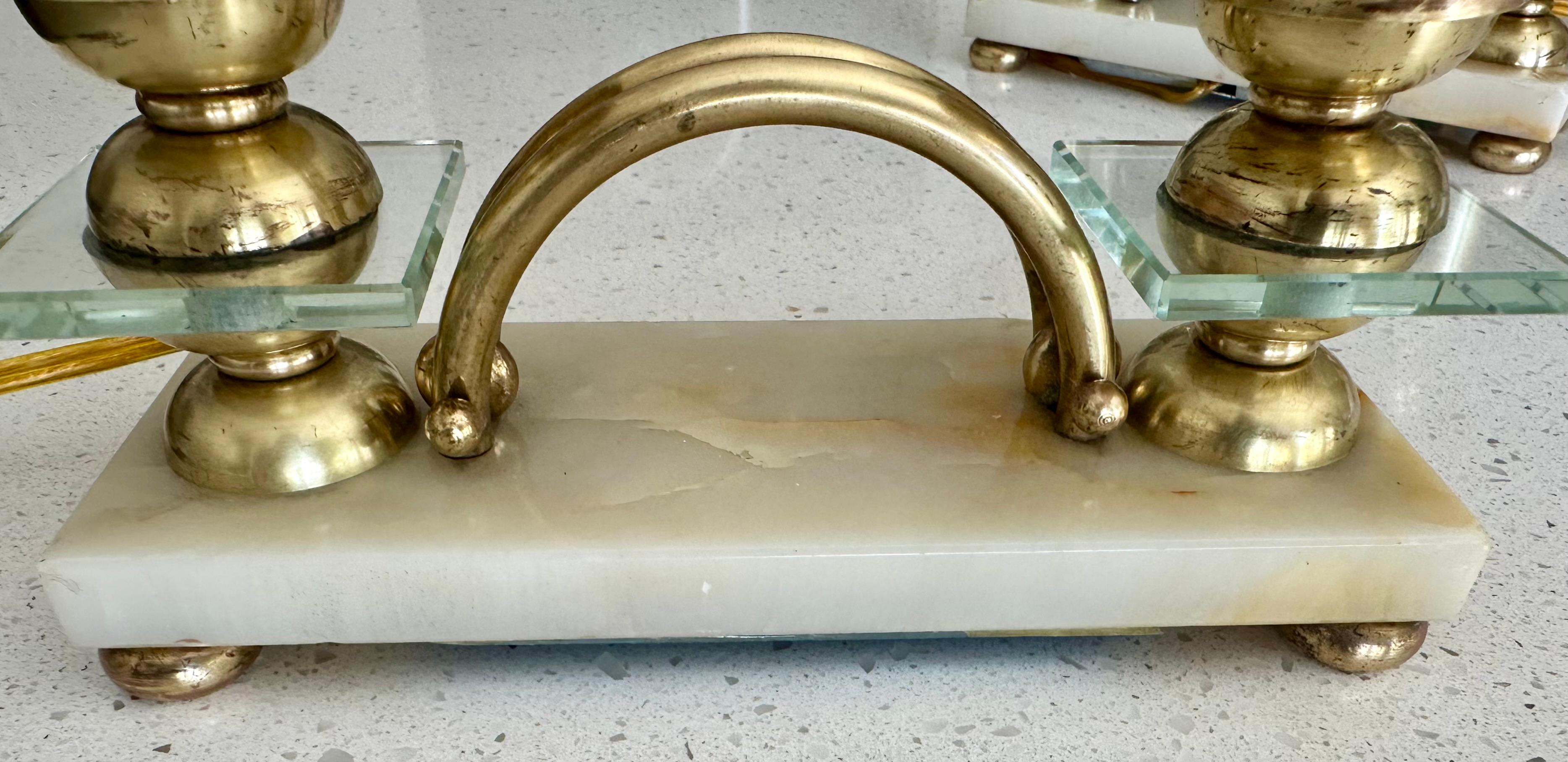 Paire de lampes de table italiennes de style Gio Ponti en laiton en vente 12